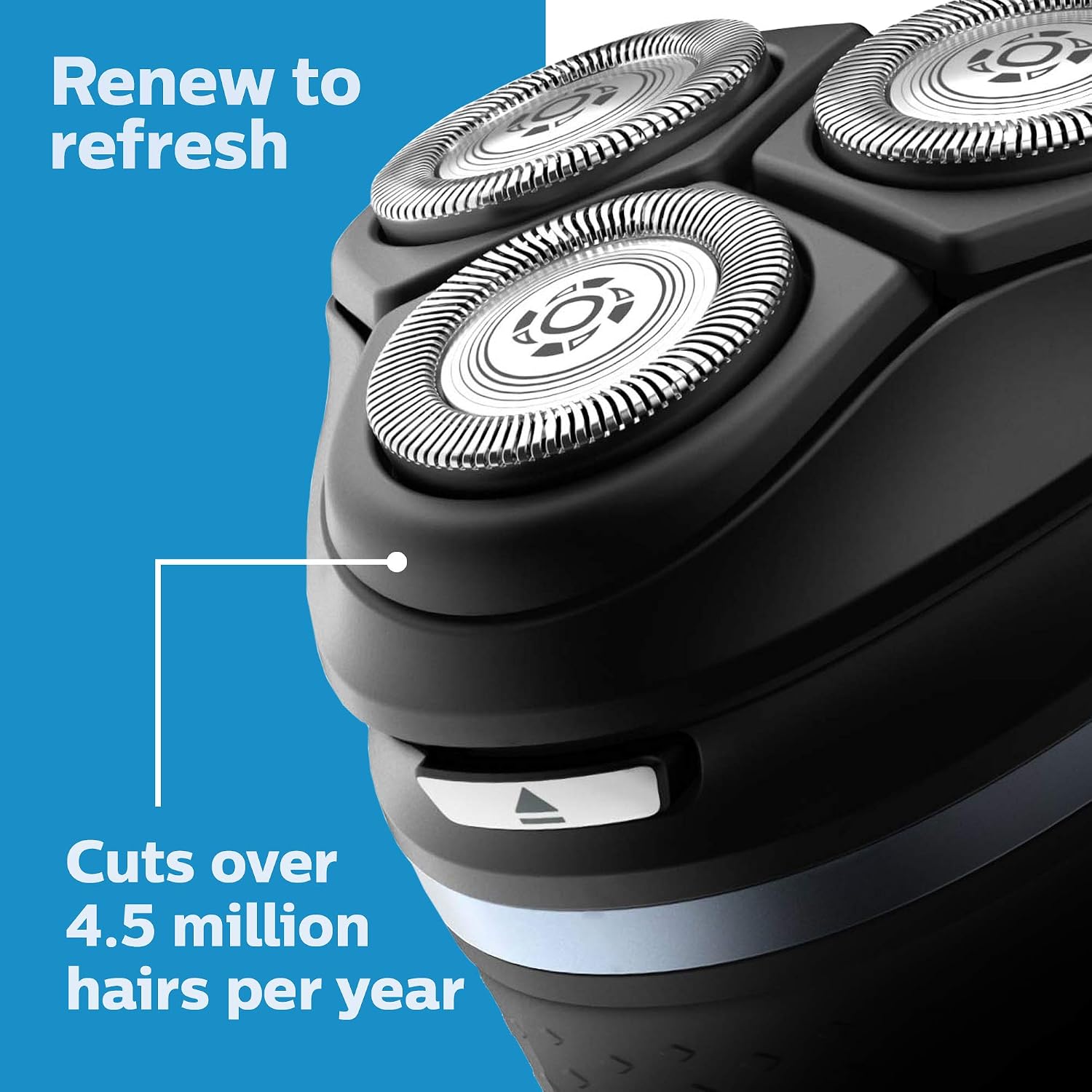 Philips Norelco Genuine Replacement Heads, 3 Count | 27 Self Sharpening PowerCut Blades, Compatible with Series 1000 - 3000, SH30/52