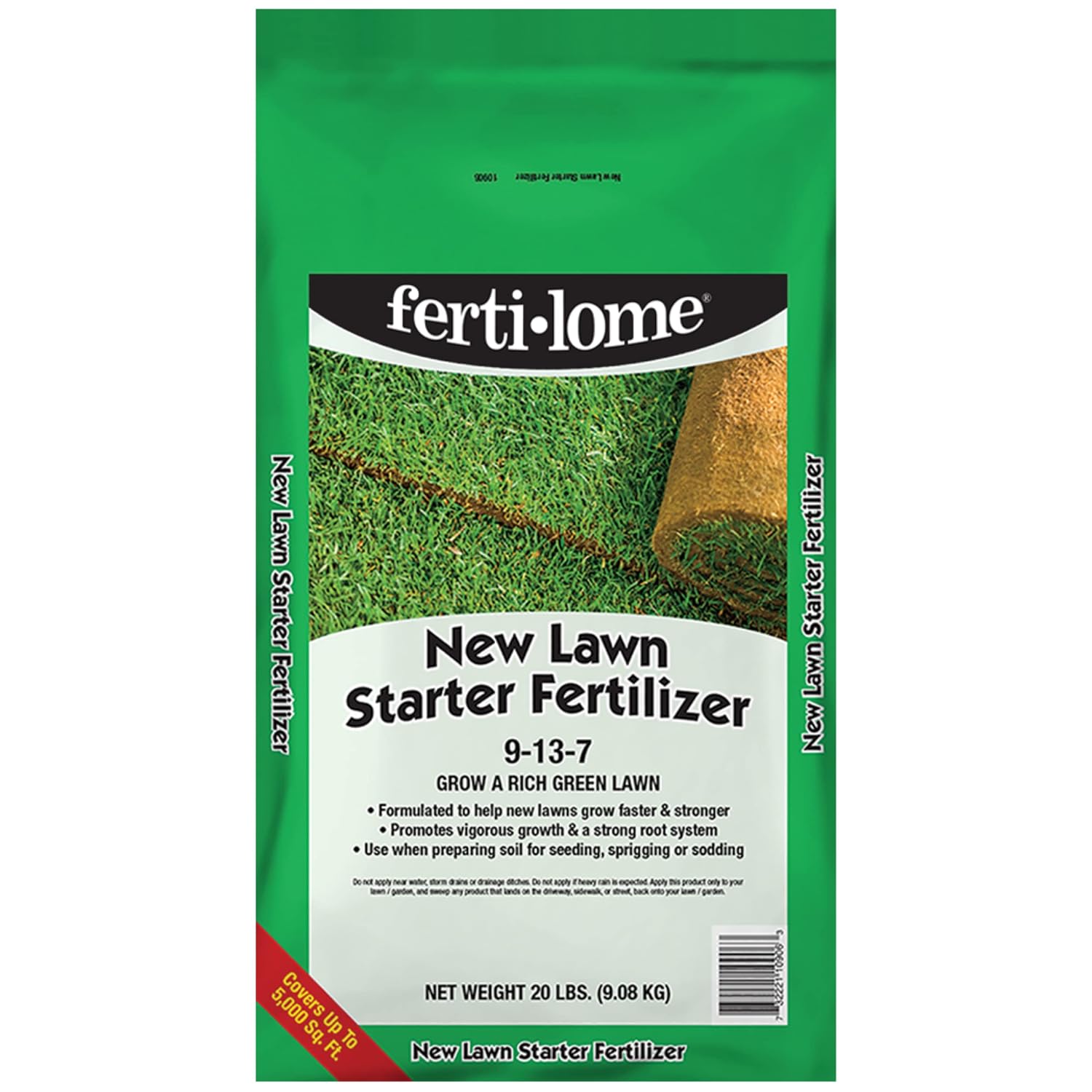 Fertilome (10906) New Lawn Starter Fertilizer 9-13-7, 20 lbs | 9-13-7 seed & sod starter - Develops roots before rapid growth, safe for new lawns - Lawn starters