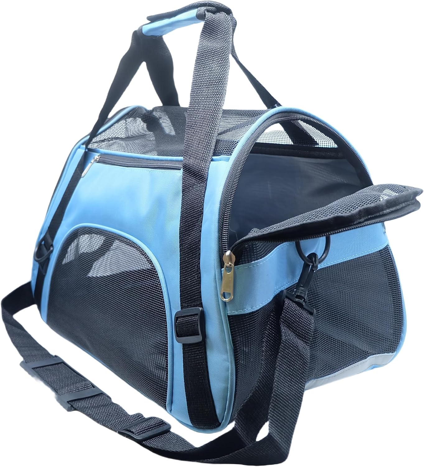 ZaneSun Cat Carrier,Soft-Sided Pet Travel Carrier for Cats,Dogs Puppy Comfort Portable Foldable Pet Bag Airline Approved (Small Blue)