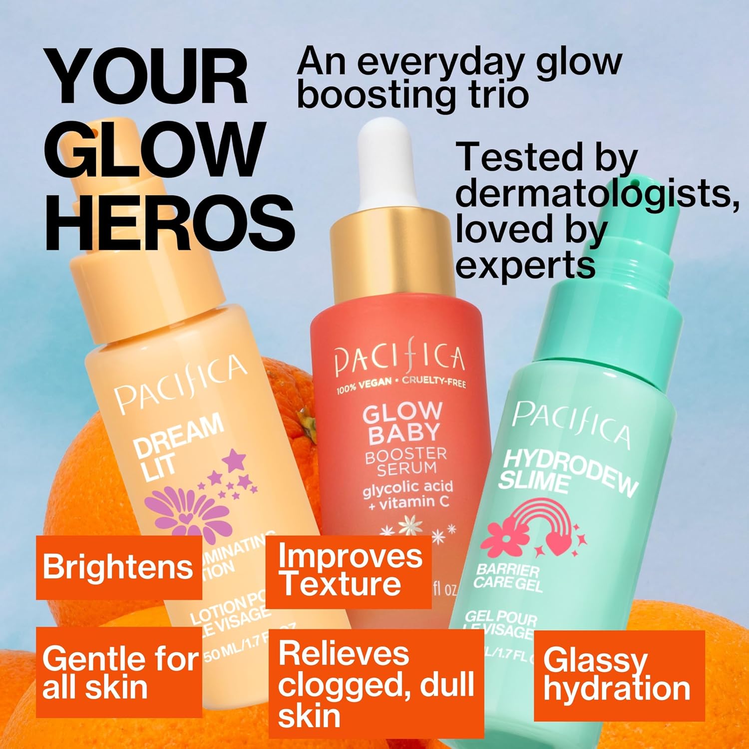 Pacifica Vitamin C Serum for Face – Glow Baby Brightening Facial Serum with Glycolic Acid – Vitamin C Booster Skin Care, Dark Spot Corrector, Vegan Skincare for Glowing Skin, Dermatologist Tested