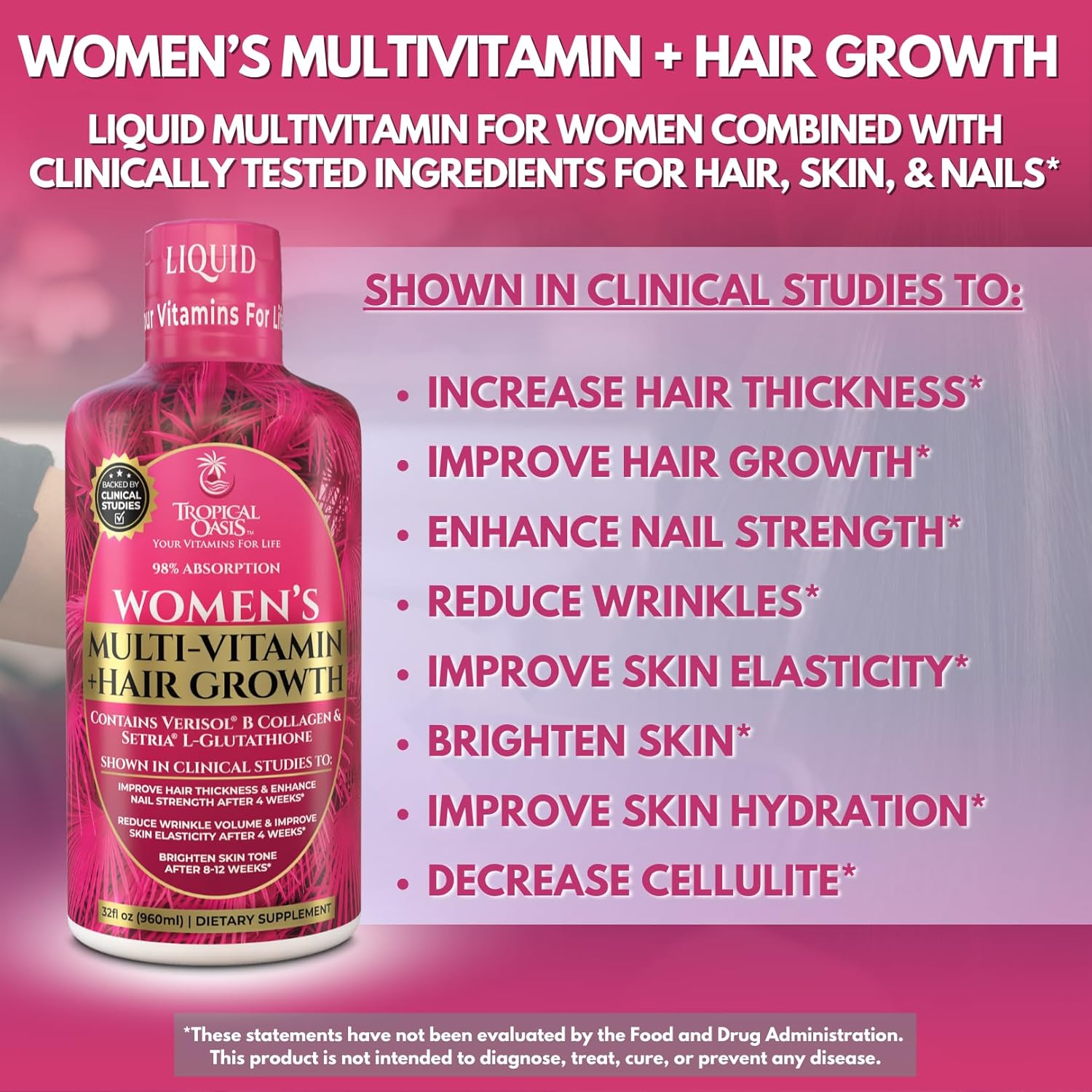 Premium Liquid Multivitamin for Women | Sugar Free Women’s Multivitamin | 100+ Vitamins, Minerals & Herbs Promote Anti-Aging, Heart, Brain & Bone Health |98% Absorption Rate | Non-GMO | 32 Serv