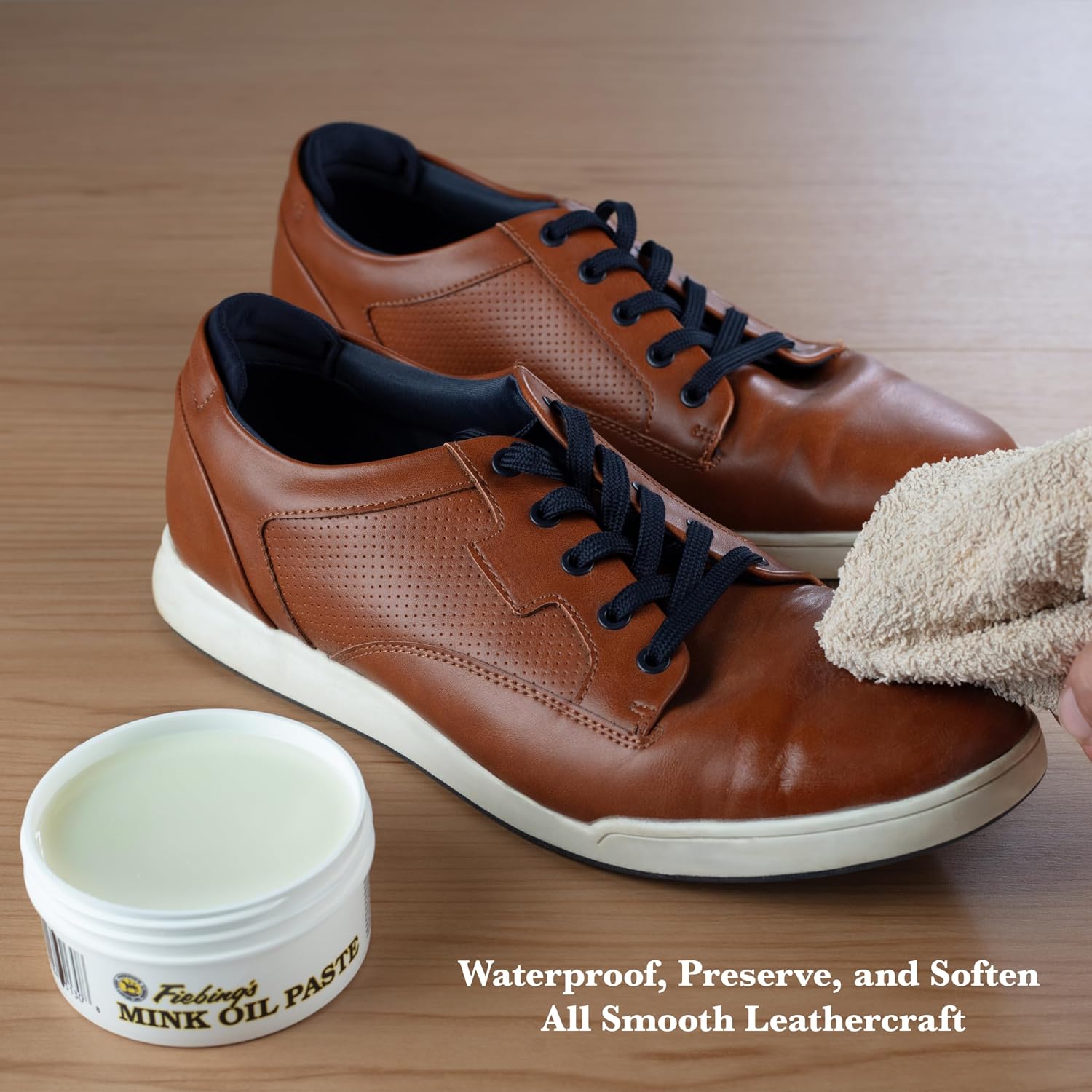 Fiebing's Mink Oil for Leather Boots (6 oz) - Leather Cleaner & Conditioner - Waterproof, Preserve, Soften All Smooth Leathercraft & Vinyl - Prevents Salt Stains - Use On Couch, Shoe, Purse & Belt