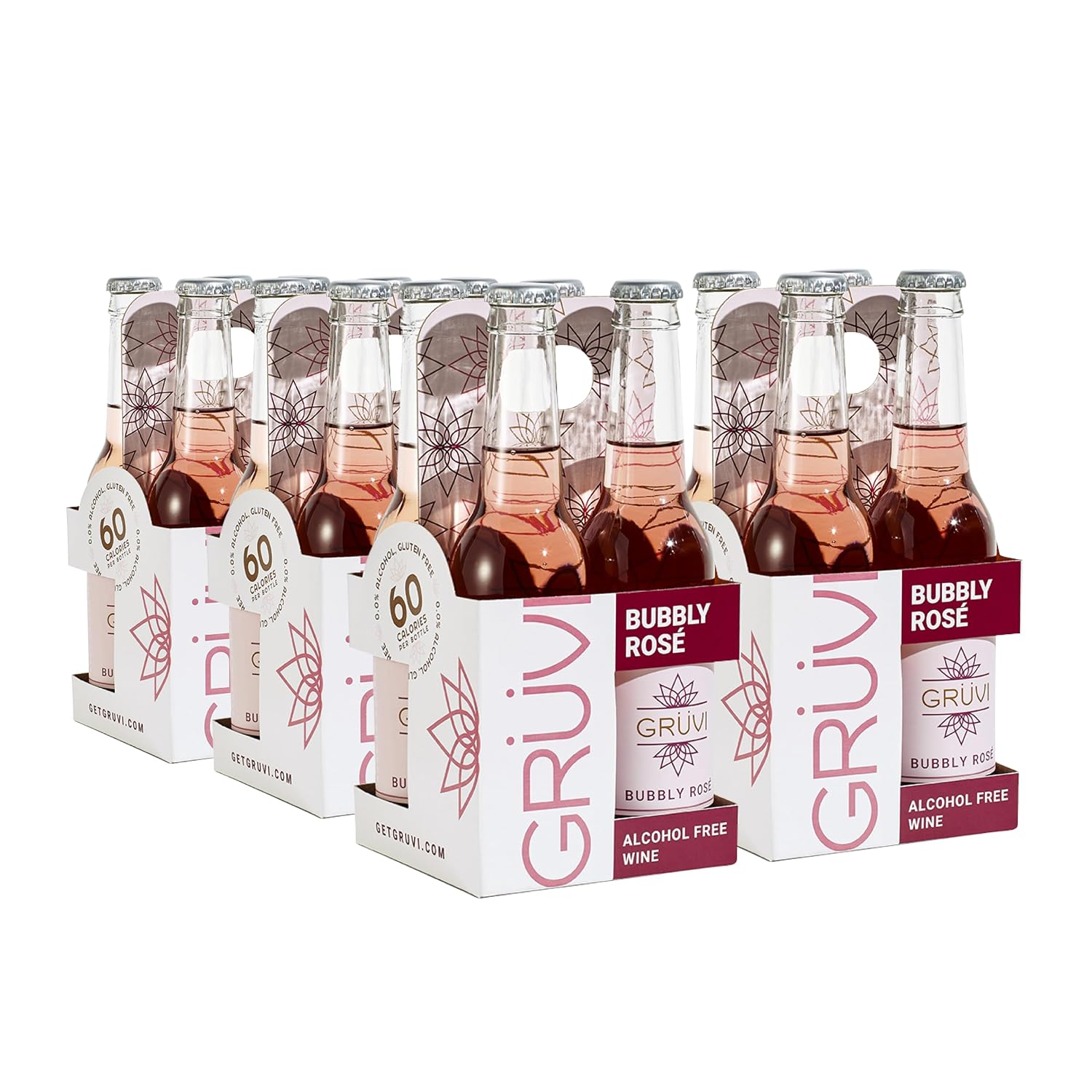 Gruvi Non-Alcoholic Dry Secco, 50 Calories, 8-Pack, 0% ABV, Non Alcoholic Sparkling Wine, Zero Alcohol Wine, NA Wine