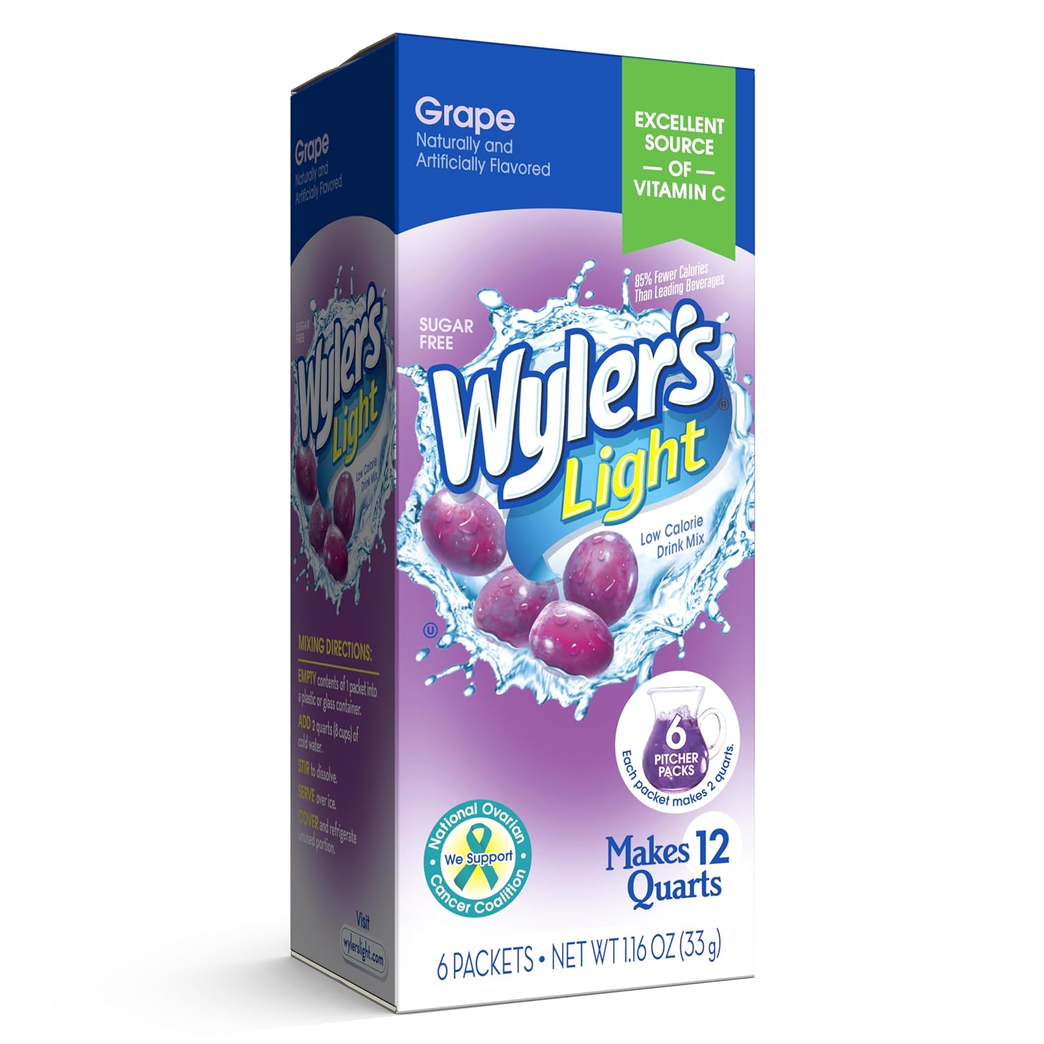 Wyler's Light Pitcher Packs Water Drink Mix, Fruit Punch, 6 Packets