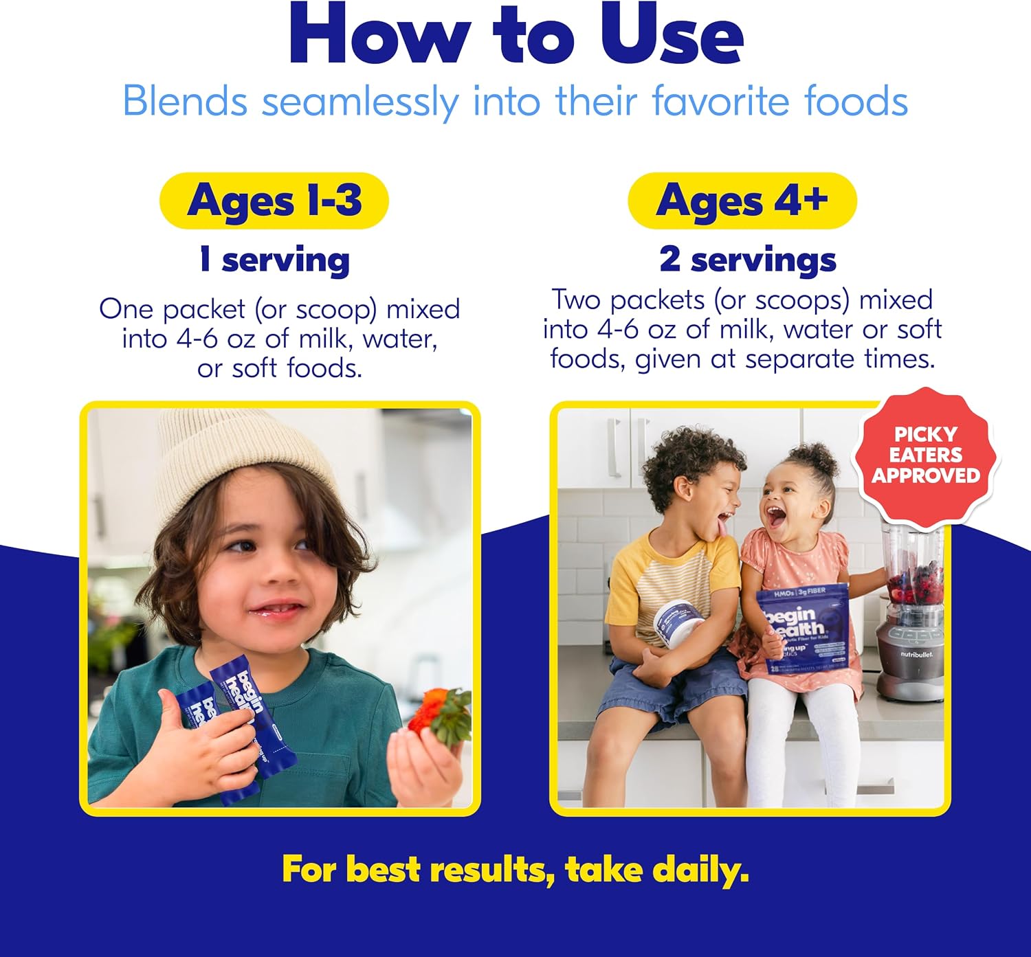 Begin Health Beginbaby® Prebiotics and Probiotics for Infants 0-12 Months | Baby Formula Prebiotic + Probiotic Powder with 2'-FL HMO's & B. Infantis for Optimal Digestion | 28-Packs - Unflavored