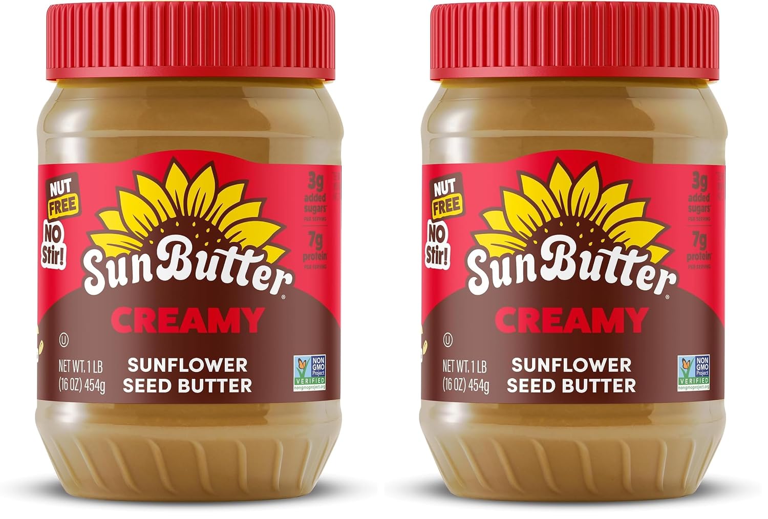 SunButter Original Sunflower Seed Butter, 16 oz Nut-Free Spread with 7g Plant-Based Protein, Roasted Rich & Savory Flavor, Smooth Texture | Vegan, Kosher & Non-GMO