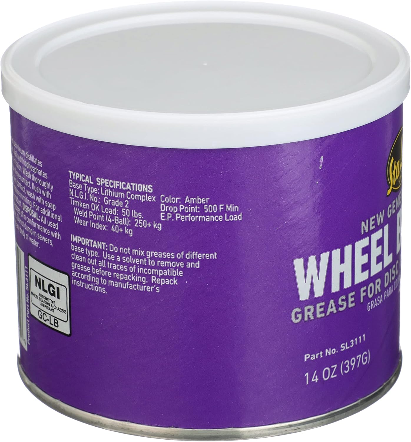 Sta-Lube SL3111 New Generation Wheel Bearing Grease for Disc and Drum Brakes - 14 wt. oz.