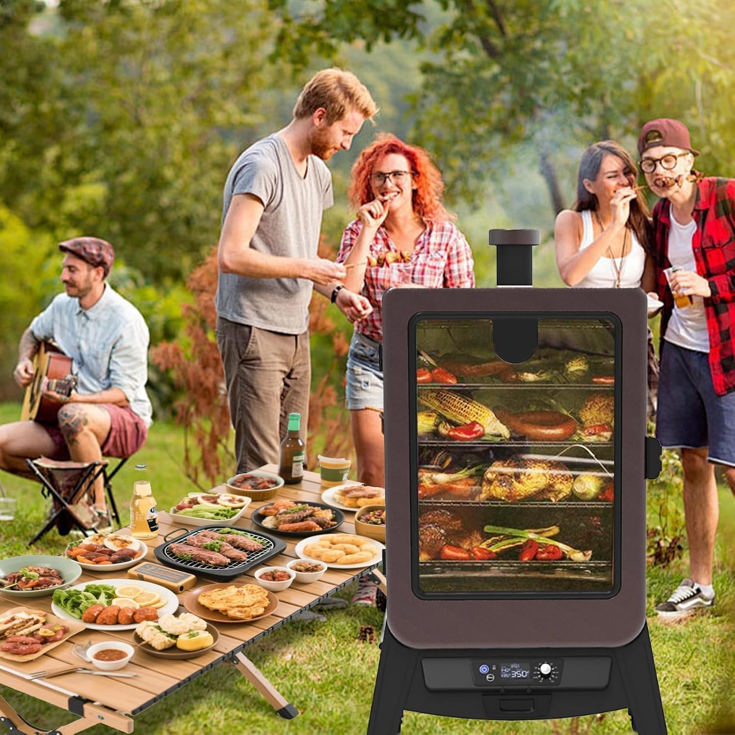 EVRBUL Wood Pellet Smoker Cover Fits for Pit Boss Copperhead Sportsman 5 7 Series, Vertical Smoker Cover Fits for PBV5PW1, PBV5P1, PBV7P1, PB5000SP