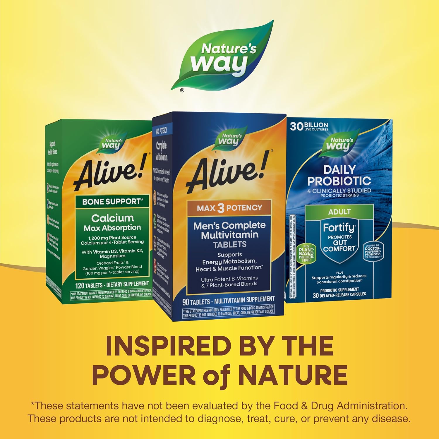 Nature's Way Alive! Men’s Max3 Potency Daily Multivitamin, 90 Tablets | High Potency Multivitamin for Men with B-Vitamins for Cellular Energy*, Supports Heart, Muscle and Eye Health*
