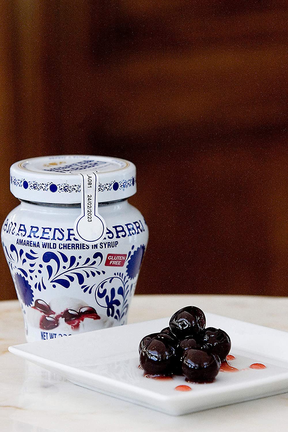 AMARENA FABBRI Wild Cherries In Syrup, 8.1 OZ | Gluten Free, Non-GMO, Vegan, Use it as a garnish for cocktails
