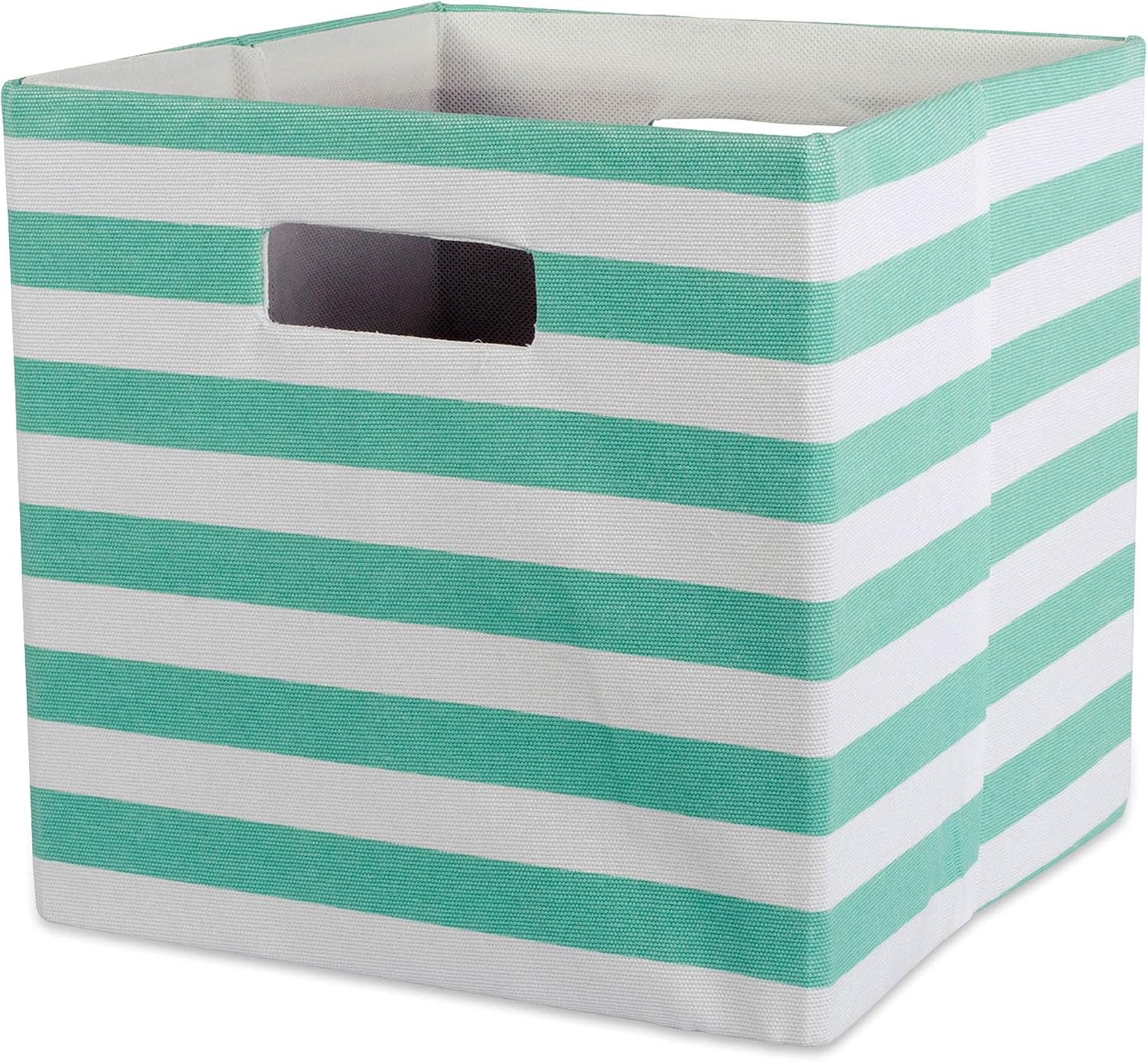 DII Polyester Cube Storage Collection Collapsible Hard Sided Bin, 13x13x13, Black