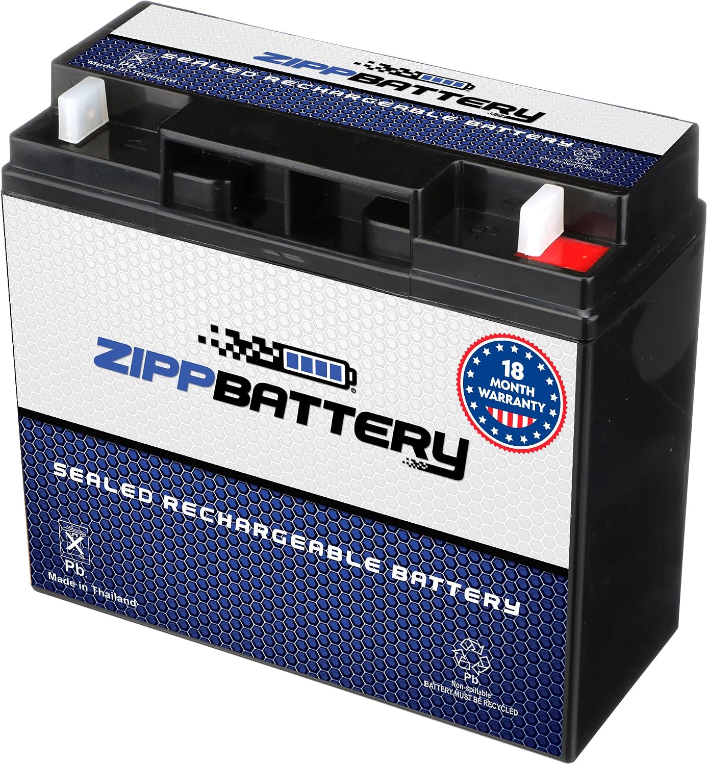 ZIPPBATTERY 12V 20Ah SLA Battery – T3 Nut & Bolt Terminal Power for Alarms, Scooters, Emergency Lights, Toys