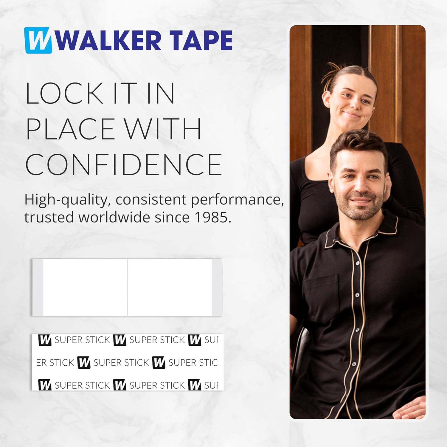 Walker Tape Co. Stick Tape Straight Strips by Walker, 36 pcs (3/4 in x 3 in) Clear