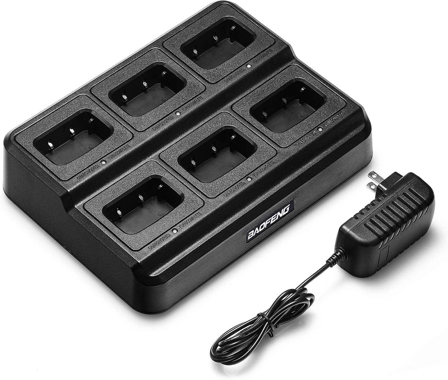 [6Packs] BAOFENG BF-888S Walkie Talkies for Adults, 1500mAh Battery, 16CH | With 6 Earpieces, Six-Way Charger Station, Programming Cable, for Teams
