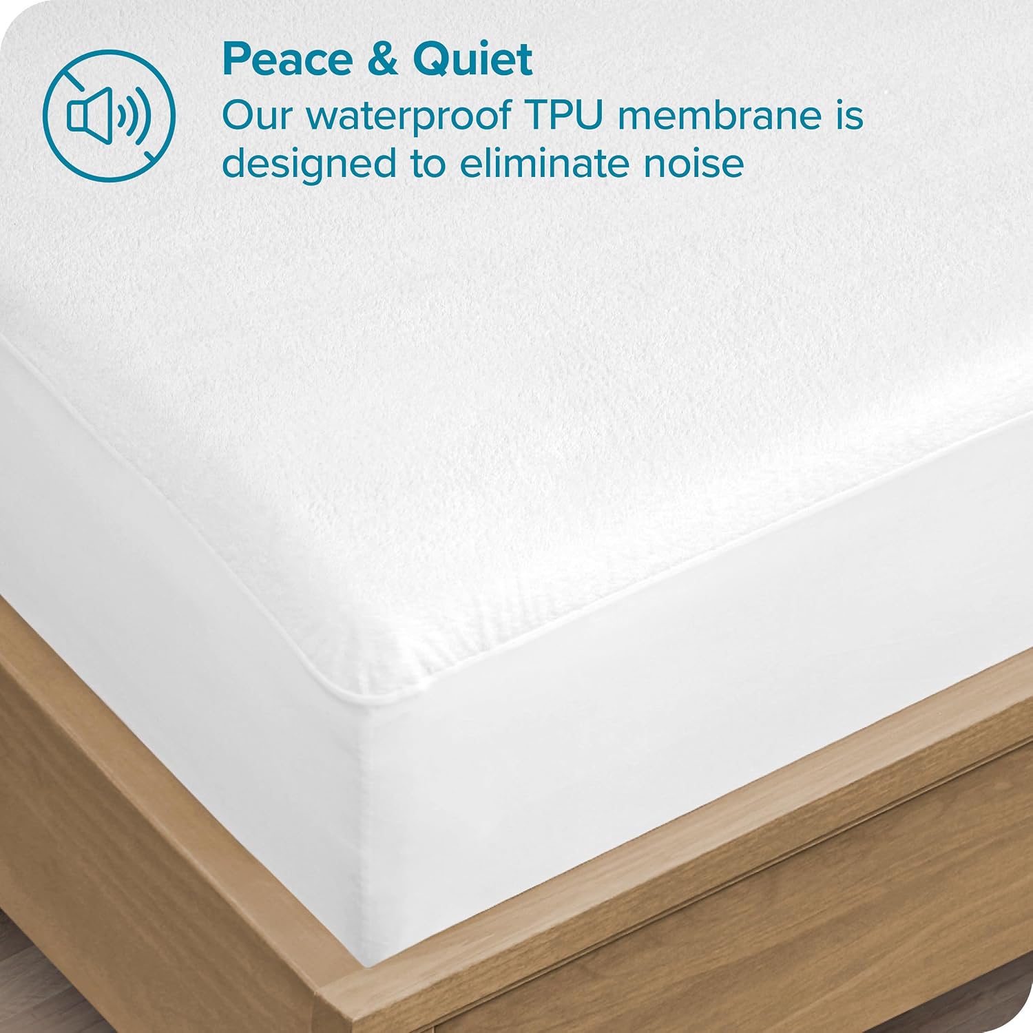 Bare Home Queen Size Mattress Protector - 100% Waterproof & Breathable - Premium Cooling Mattress Cover - Protects Against Spills - Vinyl Free Noiseless - Protect Your Mattress (Queen, White)