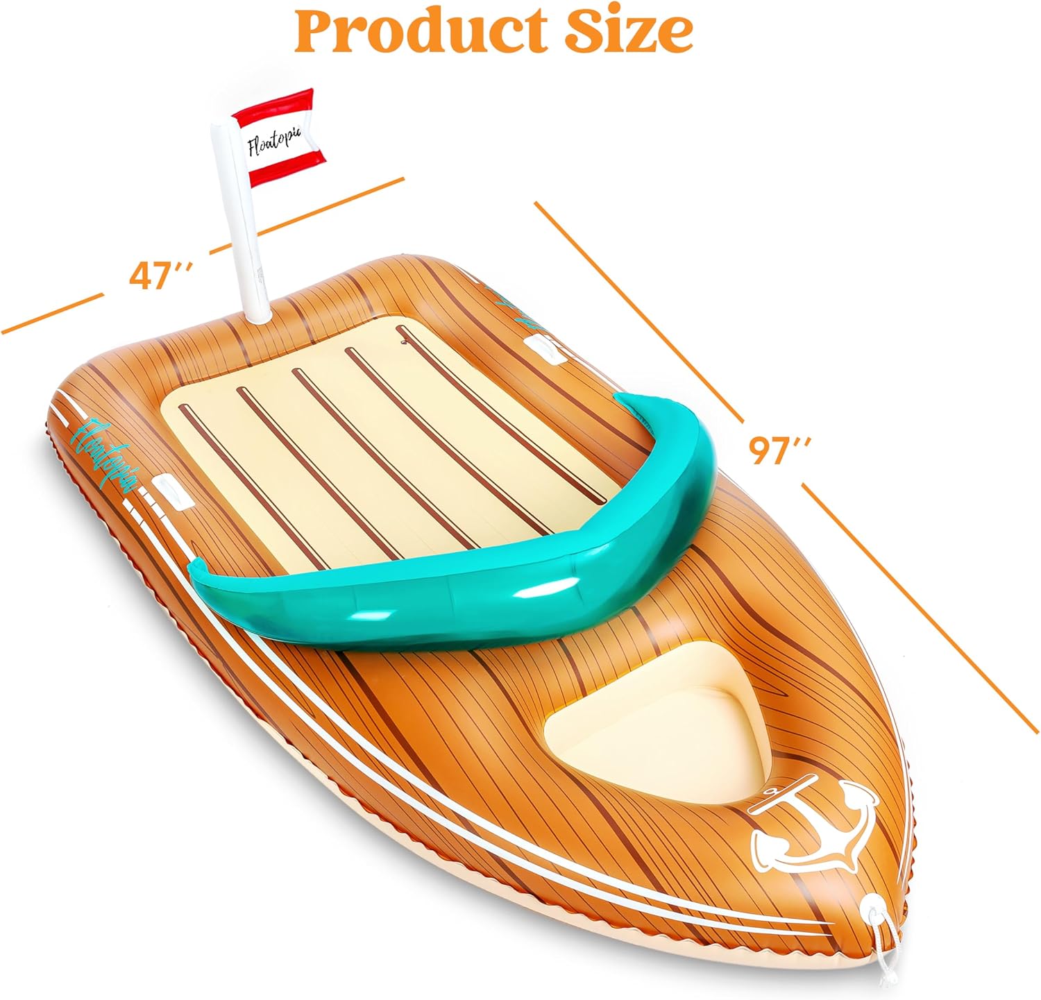 JOYIN Giant Boat Float with Cooler - Inflatable Boat Funny Pool Floats Raft with Reinforced Cooler