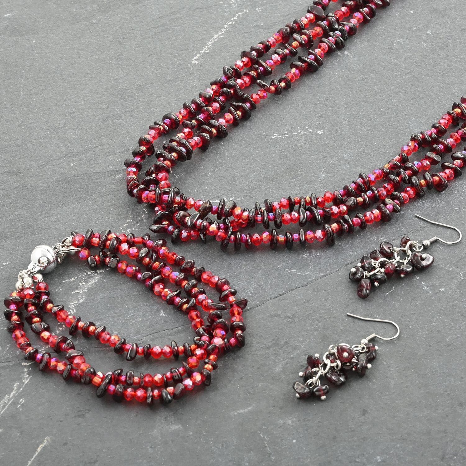 Beaded Set Bracelet Earrings Sead Beaded Necklace Kit 8"-20" Necklace Set