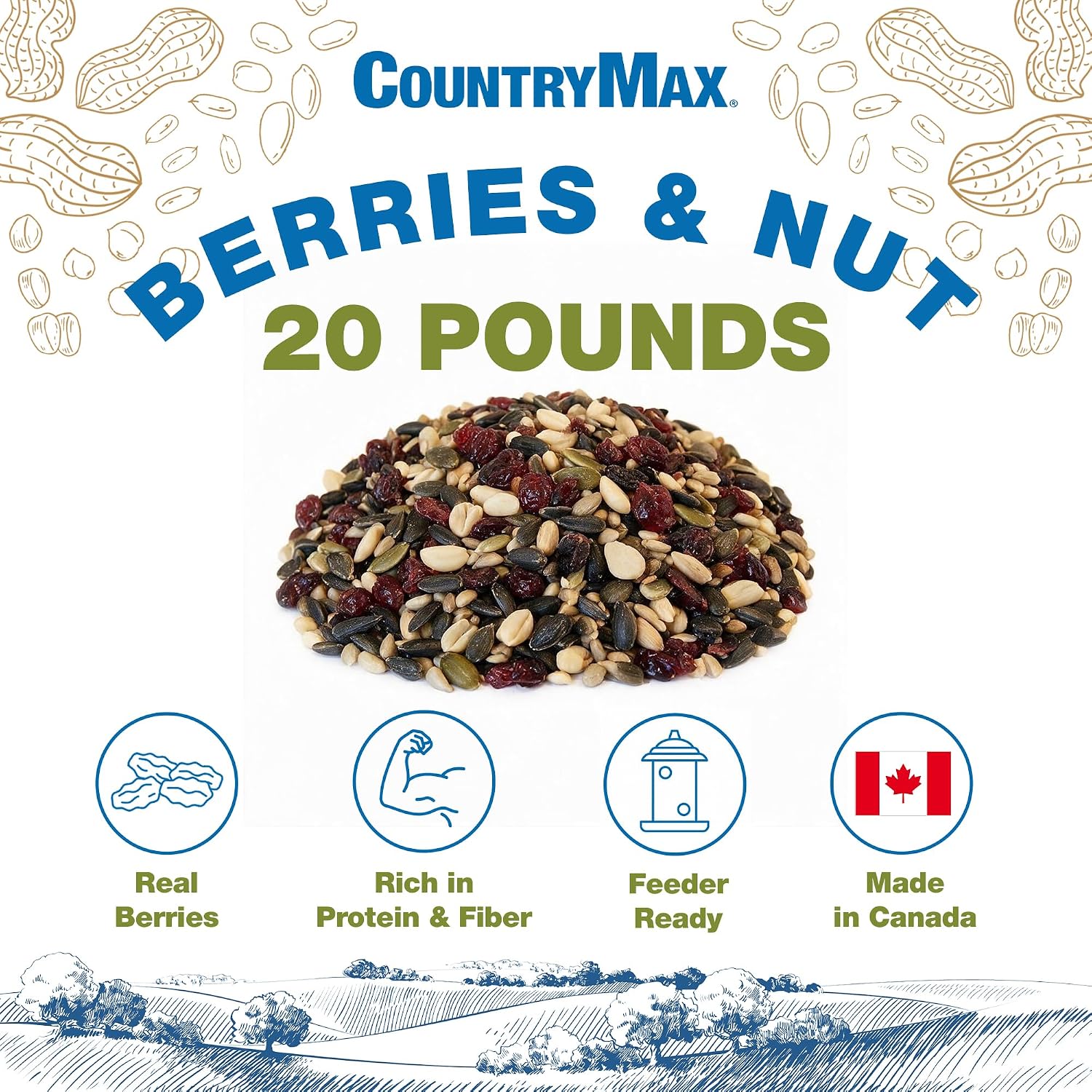 Backyard Seeds Woodpecker No-Waste Bird Seed Mix 5lbs - Premium Shelled Peanuts & Sunflower Chips, Small Bag of Wild Bird Food