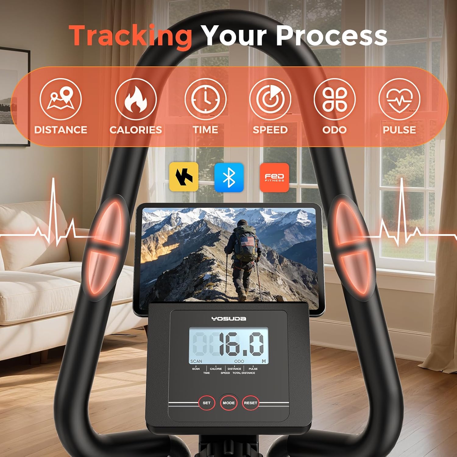 YOSUDA Elliptical Exercise Machine, Compact Elliptical with 45° Incline | 3-in-1 (Elliptical + Cardio Climber + Stair Stepper) Elliptical