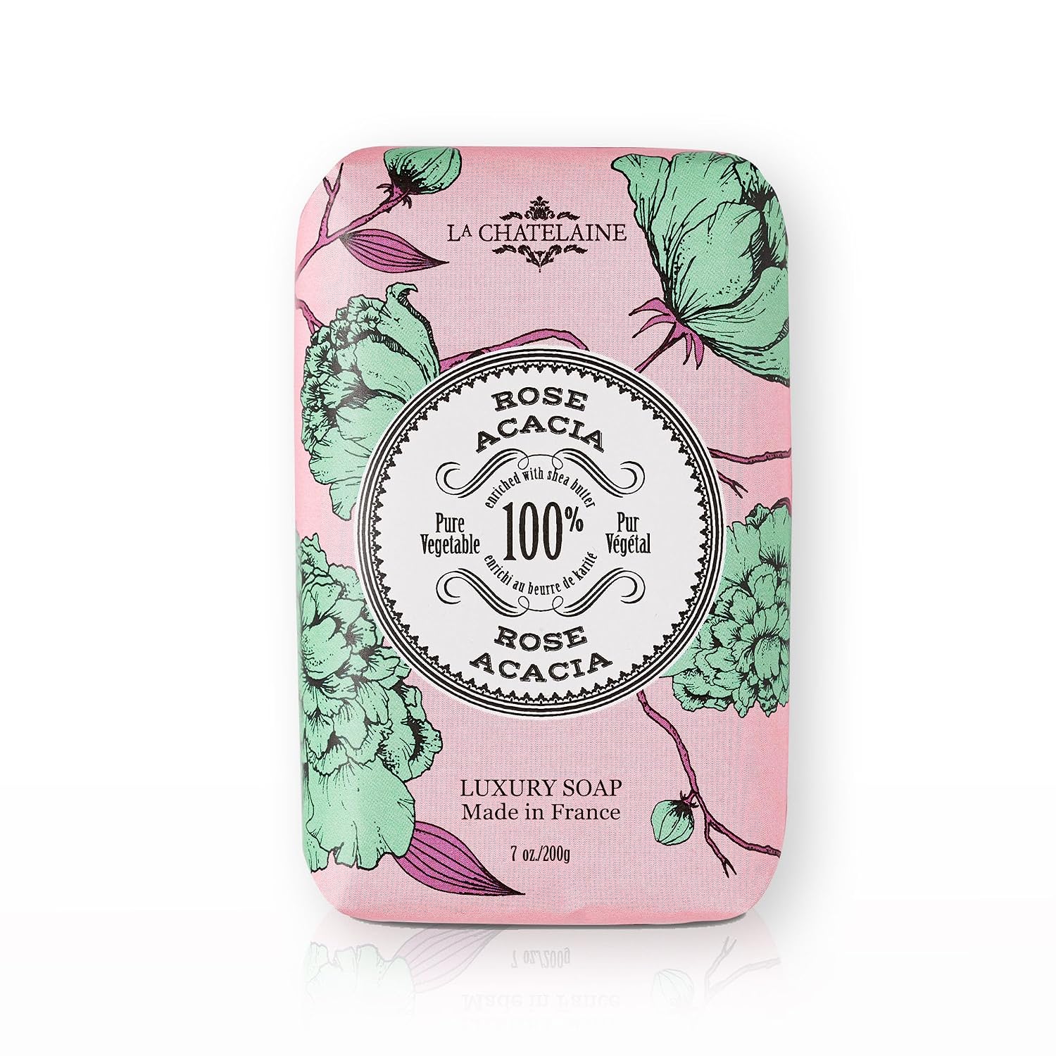 La Chatelaine Luxury Exfoliating Bar Soap | Natural Shea Formula (Sweet Almond, 7 oz)