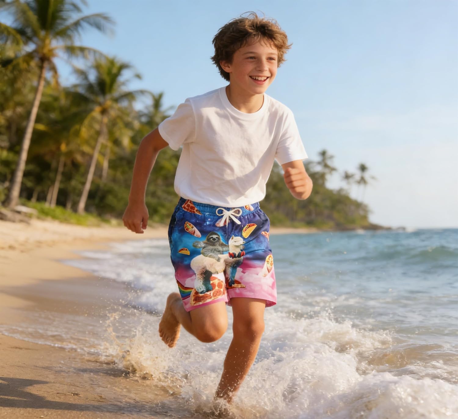 BFUSTYLE Boys Swim Trunks Mesh Lining Kids Bathing Suit 5-14 Years Shorts