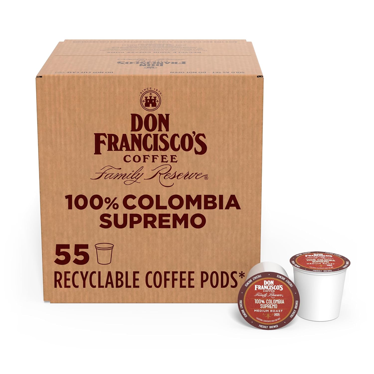 Don Francisco's Kona Blend Single Serve Coffee Pods, Medium Roast, 24ct | Compatible with Keurig Coffee Pod Brewers, 100% Arabica Coffee, Convenient Single Serve Brewing, Fresh Brew in Every Cup