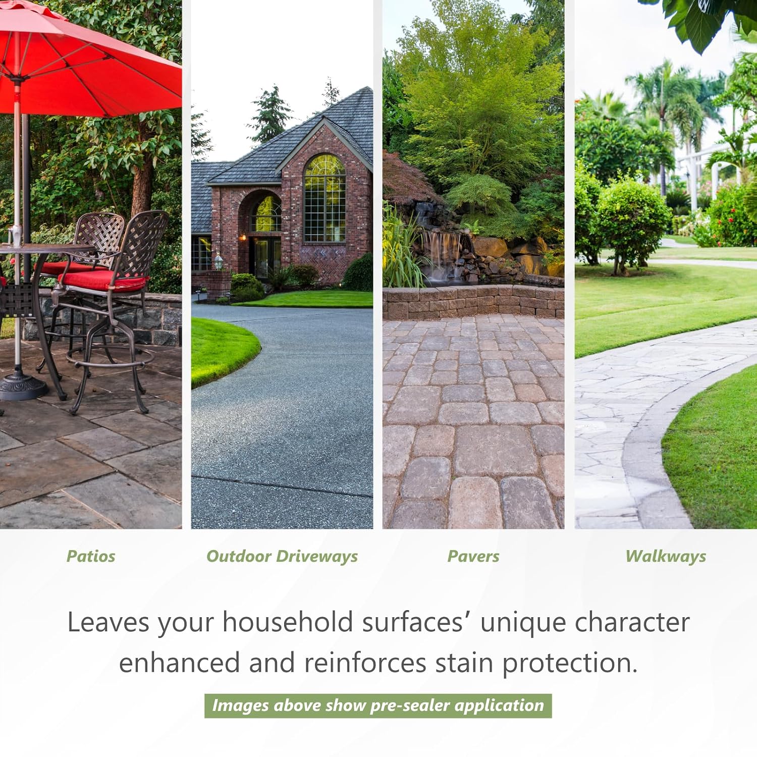 MORE- Semi-Gloss Stone Sealer - Seal & Enhance Natural Stone, Paver, Tile & Concrete - Wet Look Semi-Gloss Finish - Protects Against Oil & Water-Based Stains - Indoor/Outdoor - Water-Based - 128oz