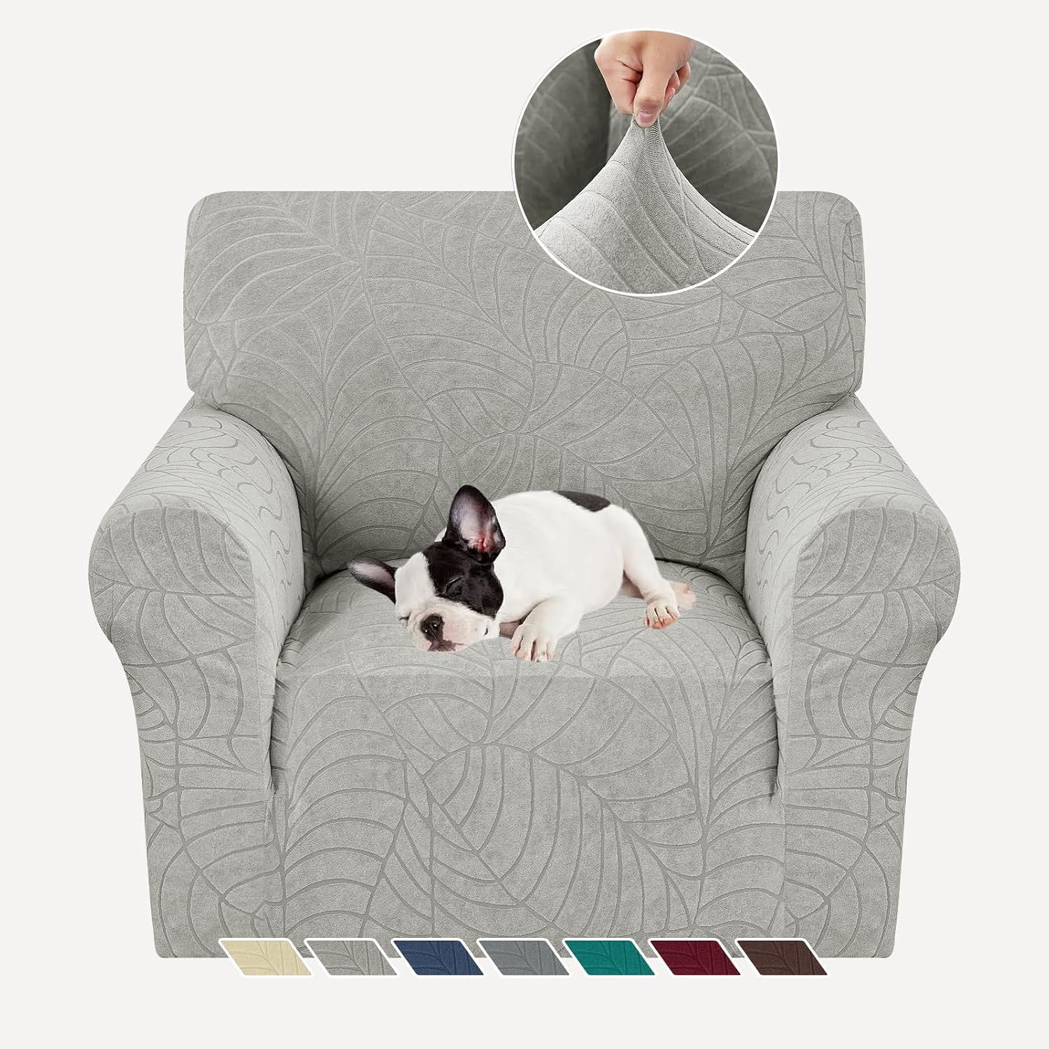 YEMYHOM Couch Cover Latest Jacquard Design High Stretch Sofa Covers for 2 Cushion Couch