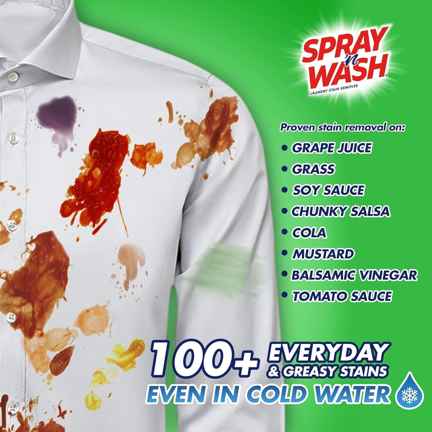 Spray N’ Wash Stain Remover Spray, Laundry Pre-Treat for Everyday Stains, 22oz