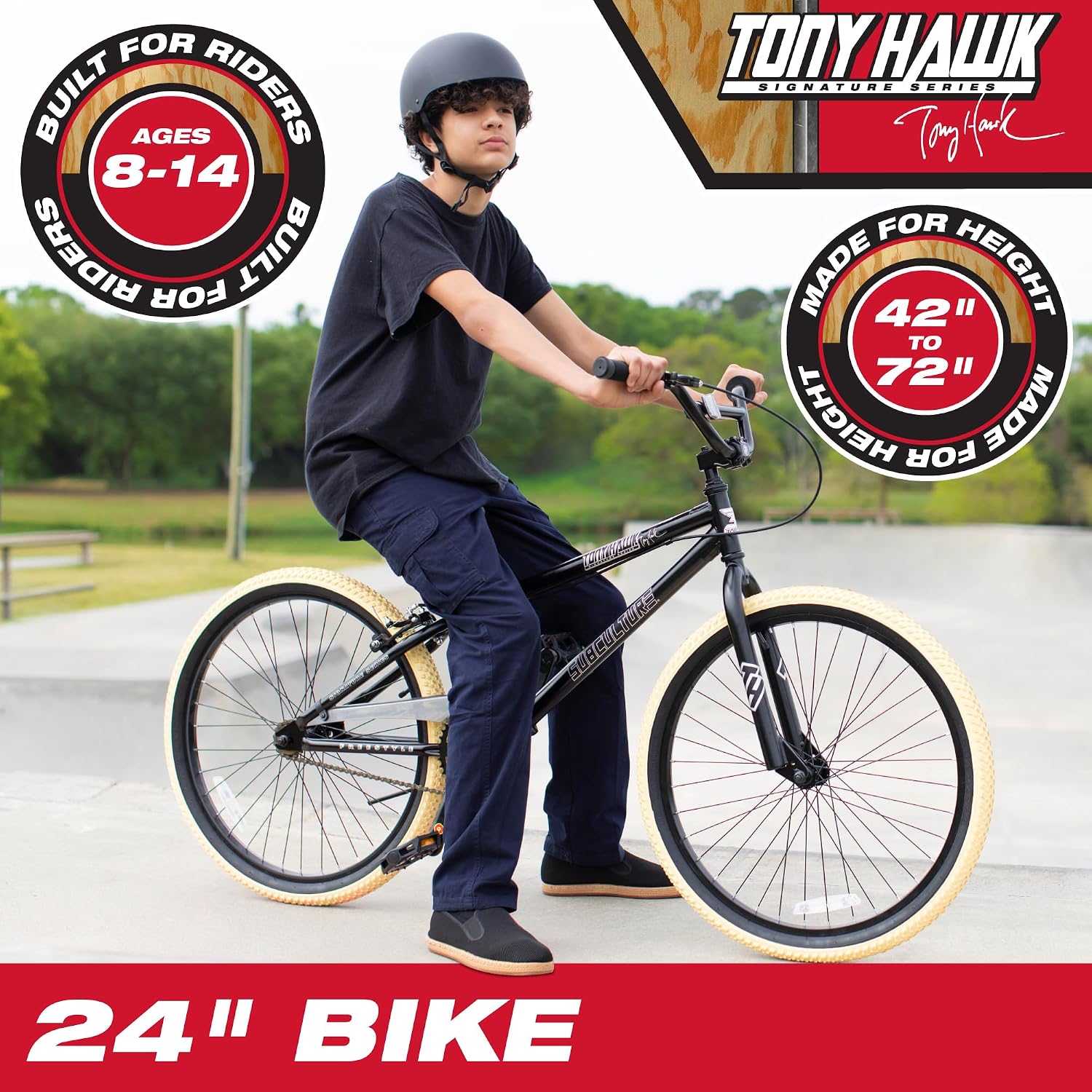 Dynacraft Tony Hawk 18-24 Inch Bike High-Performance & Durable, Perfect for Kids & Teens Learning BMX Tricks, Sturdy, Easy to Assemble, Ideal for Young Riders & Aspiring BMX Enthusiasts