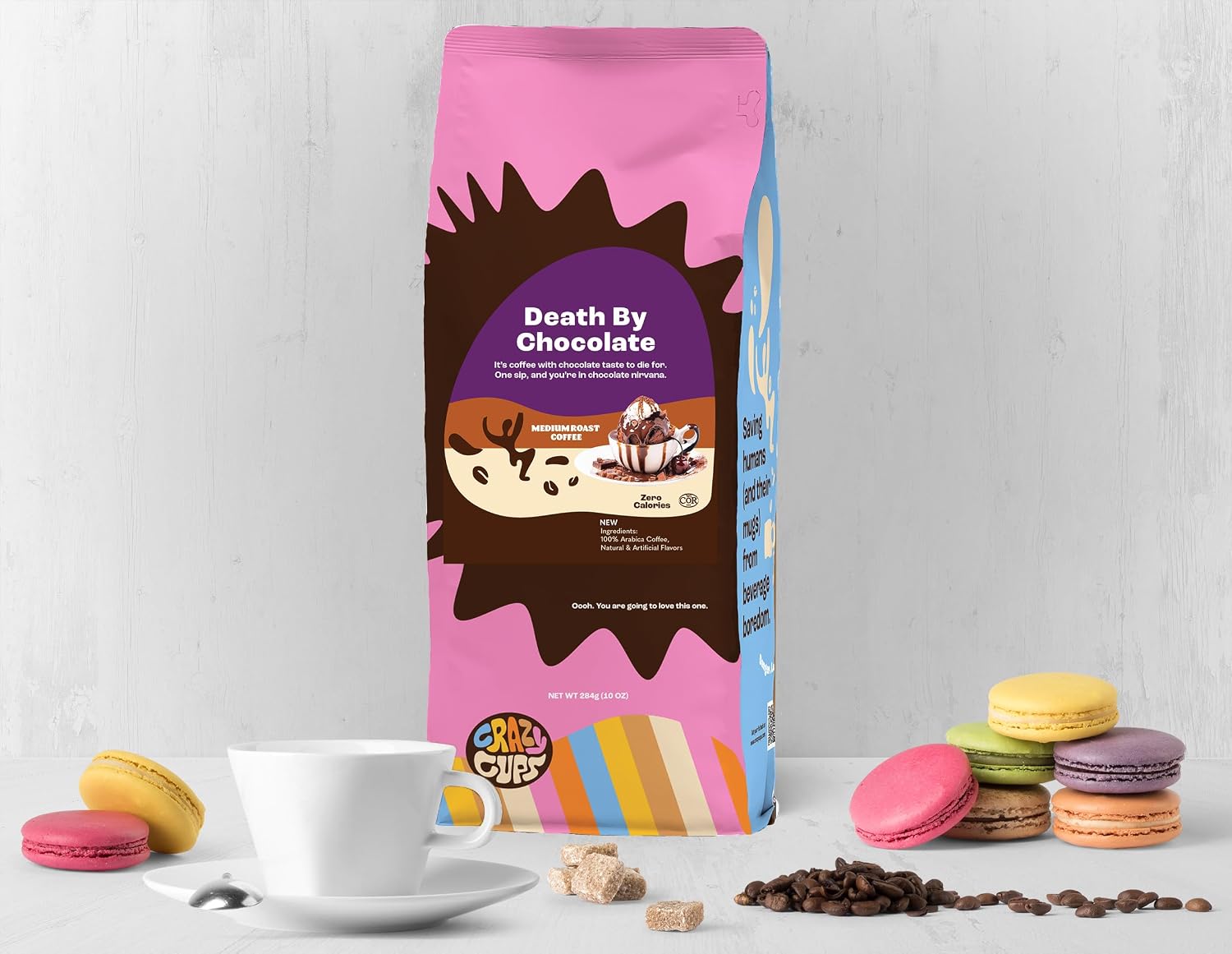 Crazy Cups Flavored Ground Coffee, Cinnamon French Toast, in 10 oz Bag, For Brewing Flavored Hot or Iced Coffee