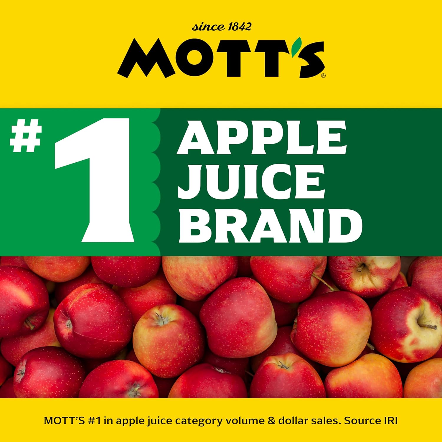 Mott's 100% Original Apple Juice, 64 Fl Oz Bottle (Pack Of 8), 2 Servings Of Fruit Per Cup, 100% Fruit Juice, Gluten-free, Caffeine-free, Kosher, And Contains No Artificial Colors Or Sweeteners