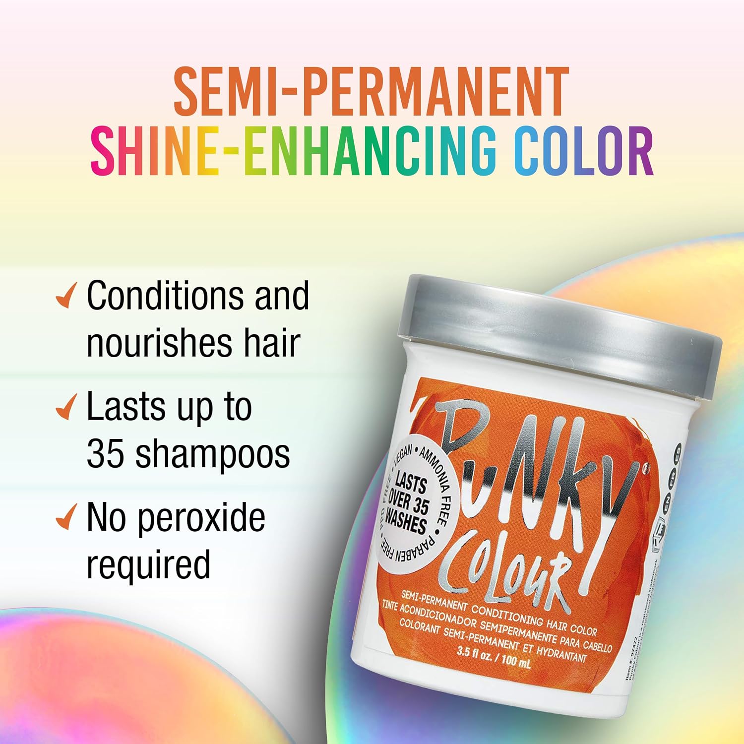 Punky Colour Flamingo Pink Semi Permanent Hair Color – Vibrant Pink Hair Dye, Vegan & Cruelty-Free Conditioning Formula, Lasts Up to 35 Washes, 3.5 fl oz