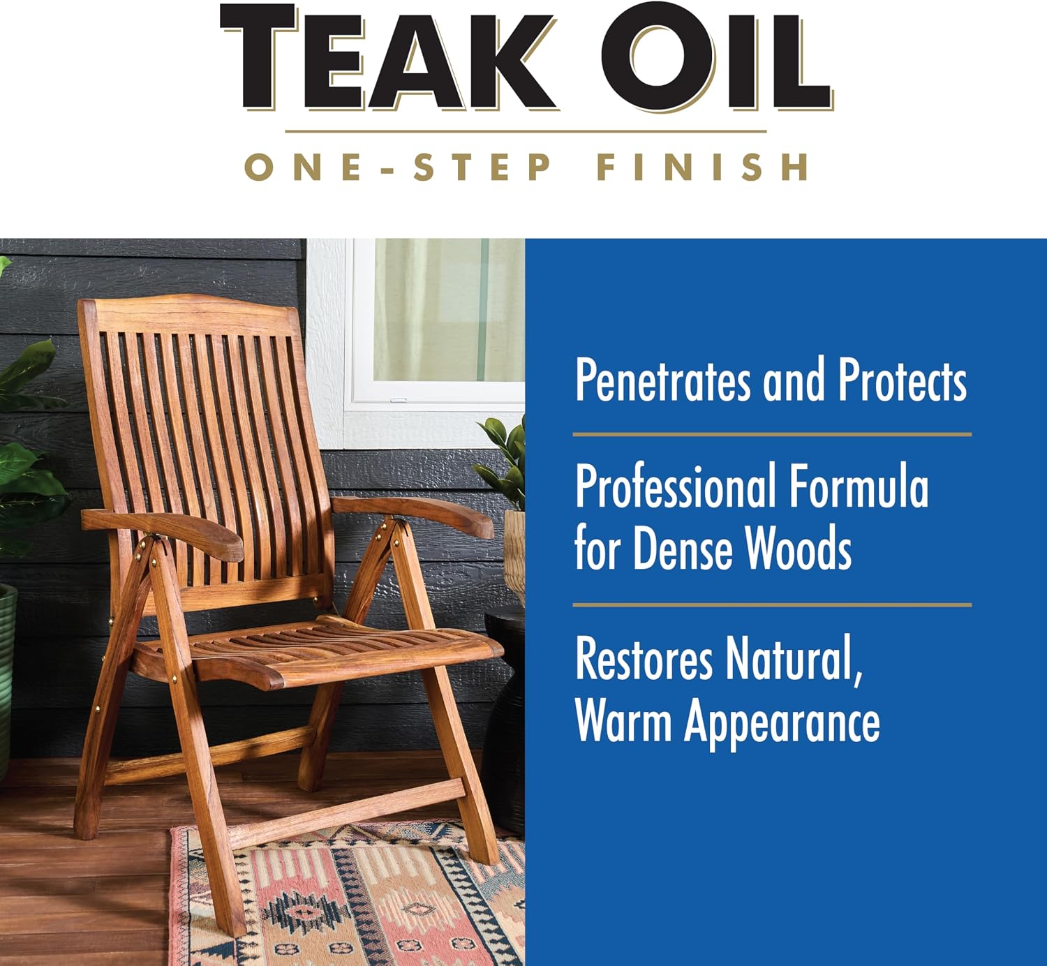 Watco Teak Oil Wood Finish, Quart, Clear