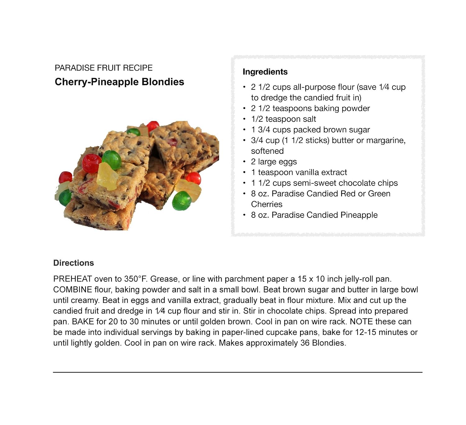 Paradise Fruit Extra Fancy Fruit Cake Mix, 16 Ounce