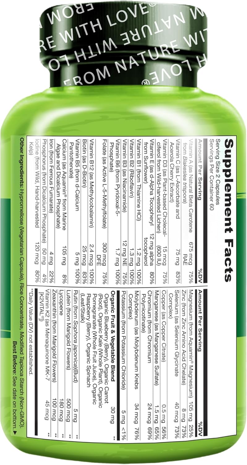 NATURELO Multivitamins for Teenage Girls/Boys, 120 Capsules