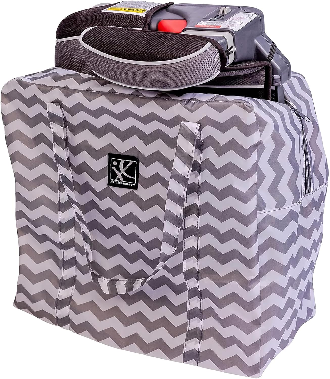 J.L. Childress Go-Go Travel Bag for Kids Backless Booster Seat - Compact Carrier for Airplane & Air Travel, For Toddler Backless Booster Car Seats, Fits Compact Strollers like GB Pocket - Deluxe, Grey