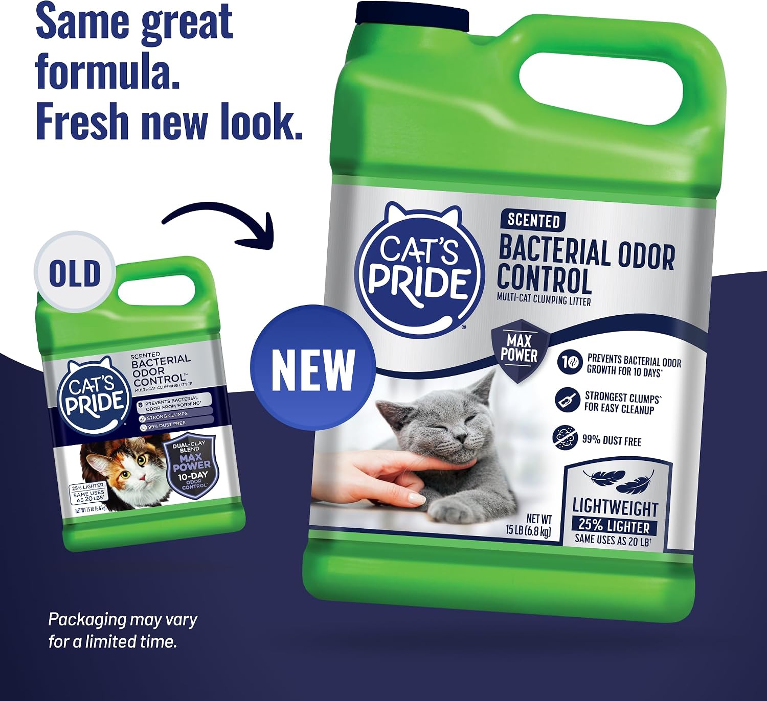 Cat's Pride Bacterial Odor Control, Max Power, Clumping Litter Scented 15lb