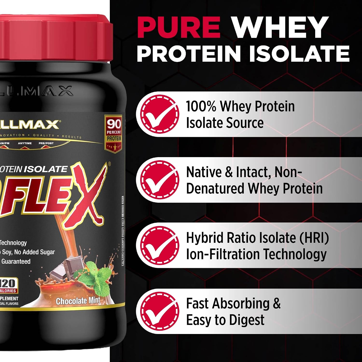 ALLMAX ISOFLEX Whey Protein Isolate, Chocolate Peanut Butter, 5 lb