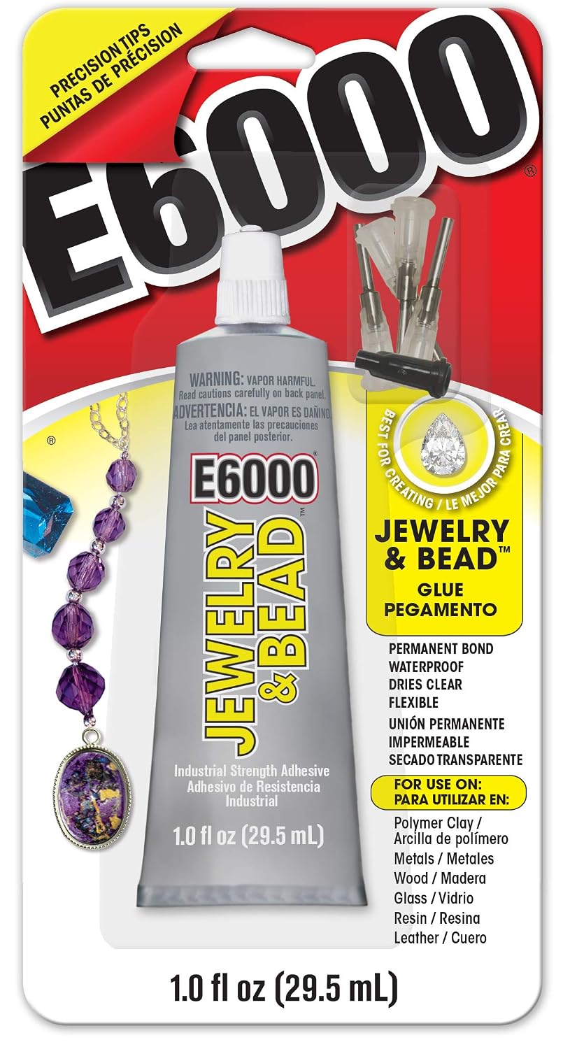 E6000 Jewelry and Bead Adhesive with 4 Precision Applicator Tips for Jewelry! (Original Version)