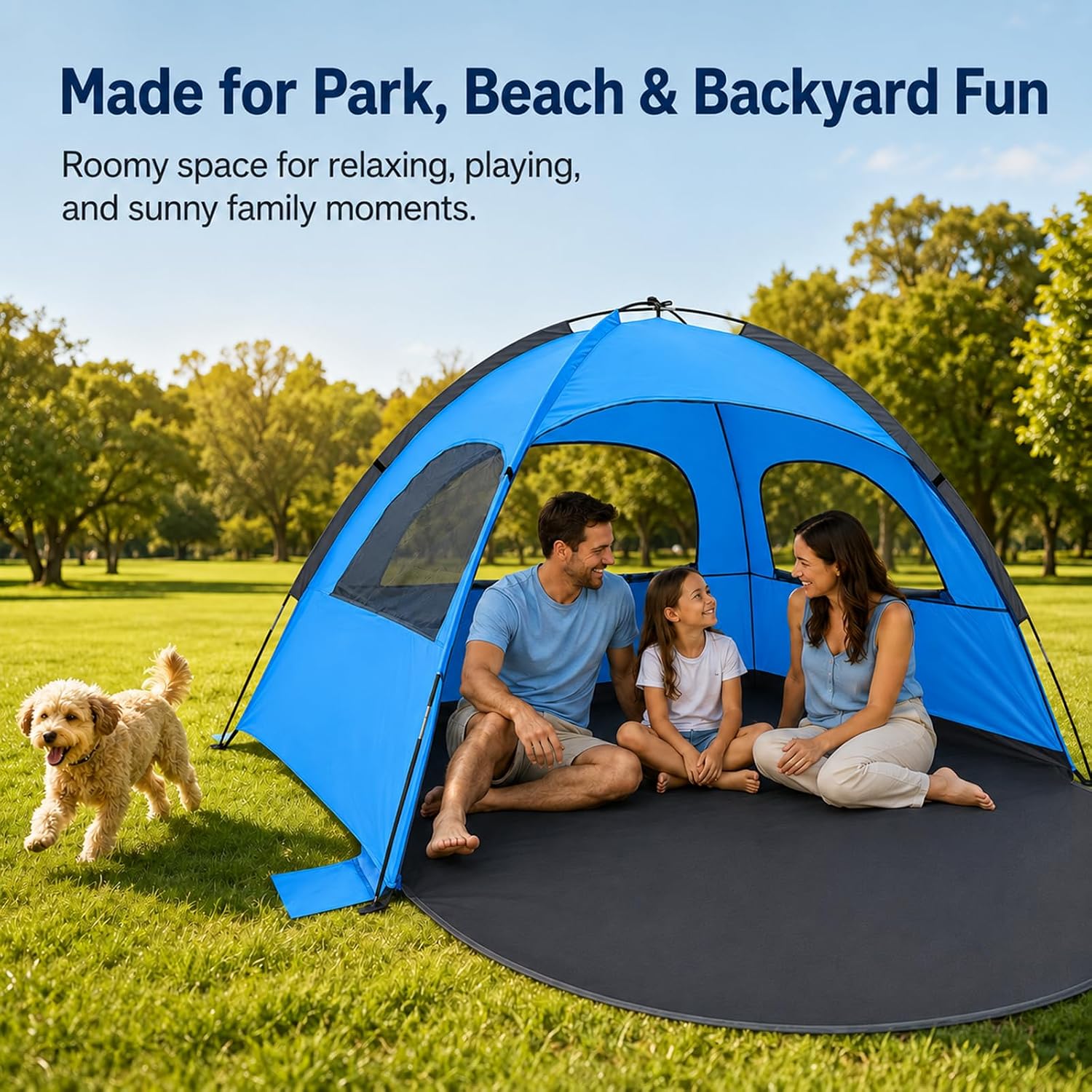 NXONE Beach Tent Sun Shelter, UPF 50+ UV Protection, Easy Setup