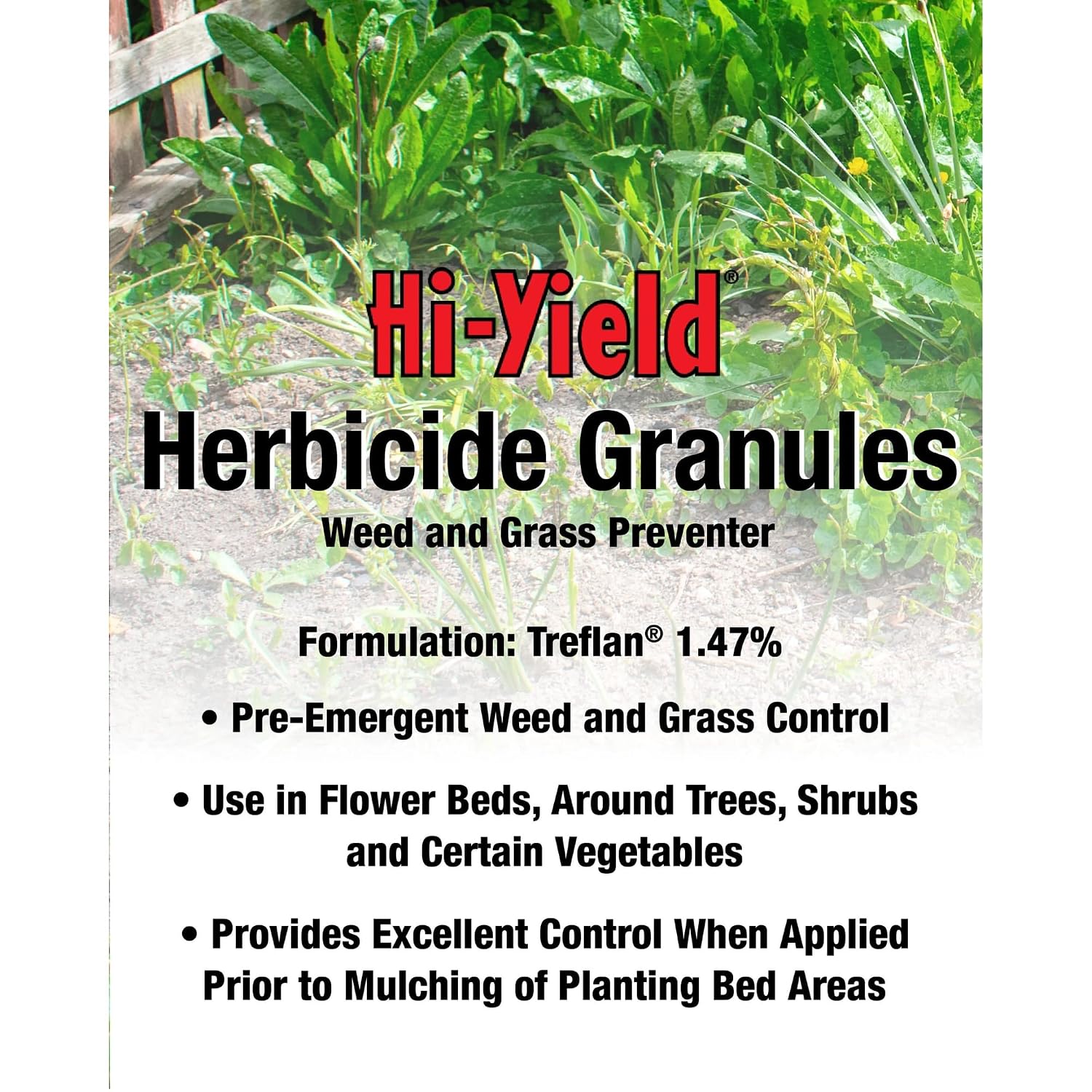 Hi-Yield (22742) Herbicide Granules Weed and Grass Preventer, 4 lbs | Pendimethalin pre-emergent granules - Weed & grass preventer for smaller turf & ornamental areas - Lawn owners