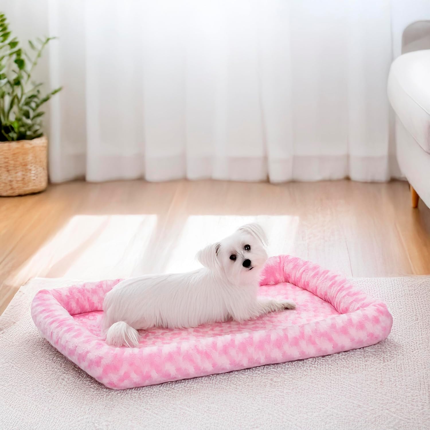 MidWest Homes for Pets QuietTime XXS Dog Bed – Cinnamon Faux Fur Bolster, Ultra-Soft and Machine Washable, Fits 18-Inch Crates and Carriers, for Small Dogs and Cats