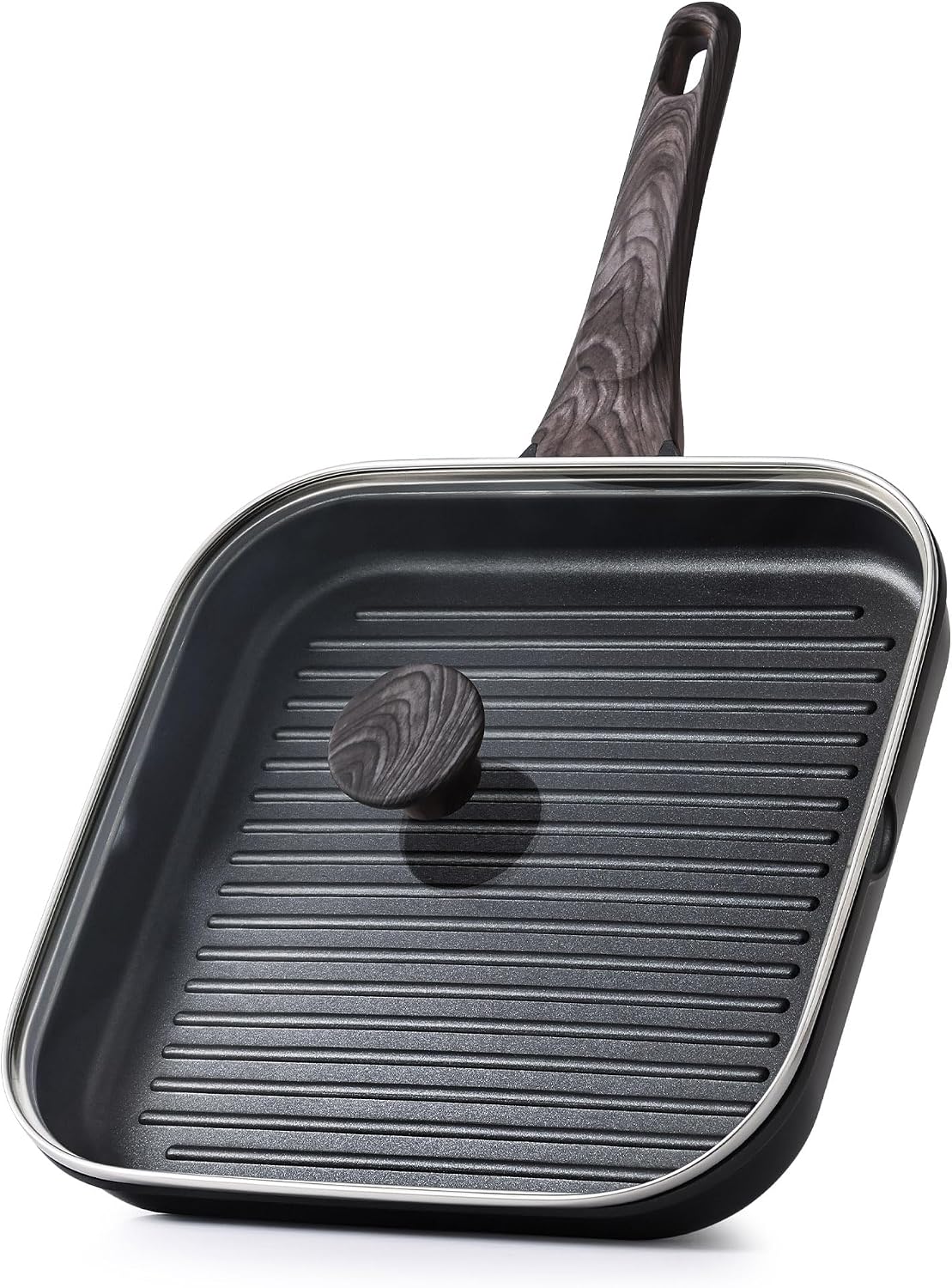 SENSARTE Nonstick Griddle Grill Pan, Pro-Grid Reversible Grill & Griddle Pan, Two Burner Cast Aluminum
