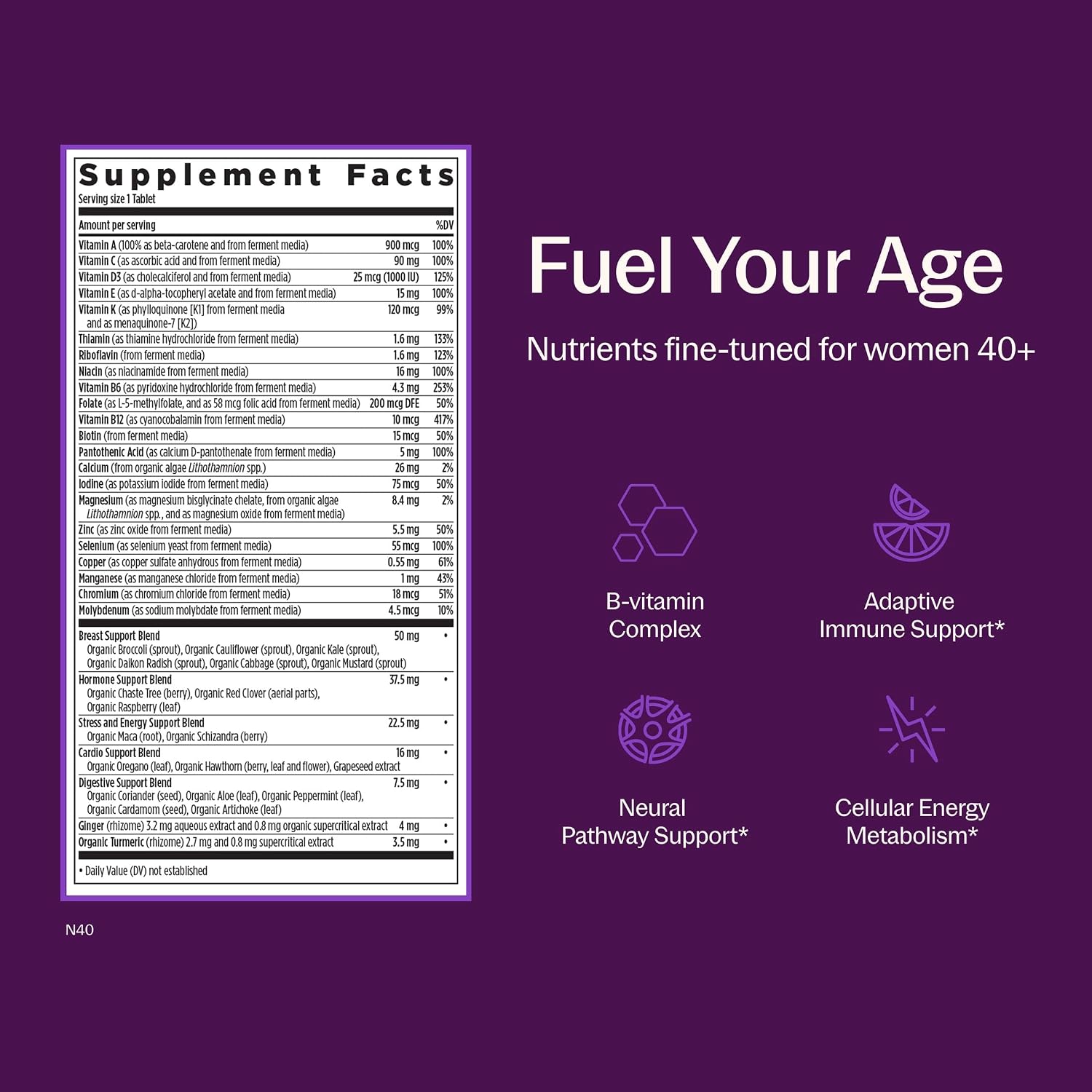 New Chapter Every Woman’s One Daily 40+ - Multivitamin for Women - Supports Immune, Bone, Hormone & Cellular Energy Health* - Non-GMO, Gluten Free, Dairy Free, Vegetarian & Kosher - 96 Tablets