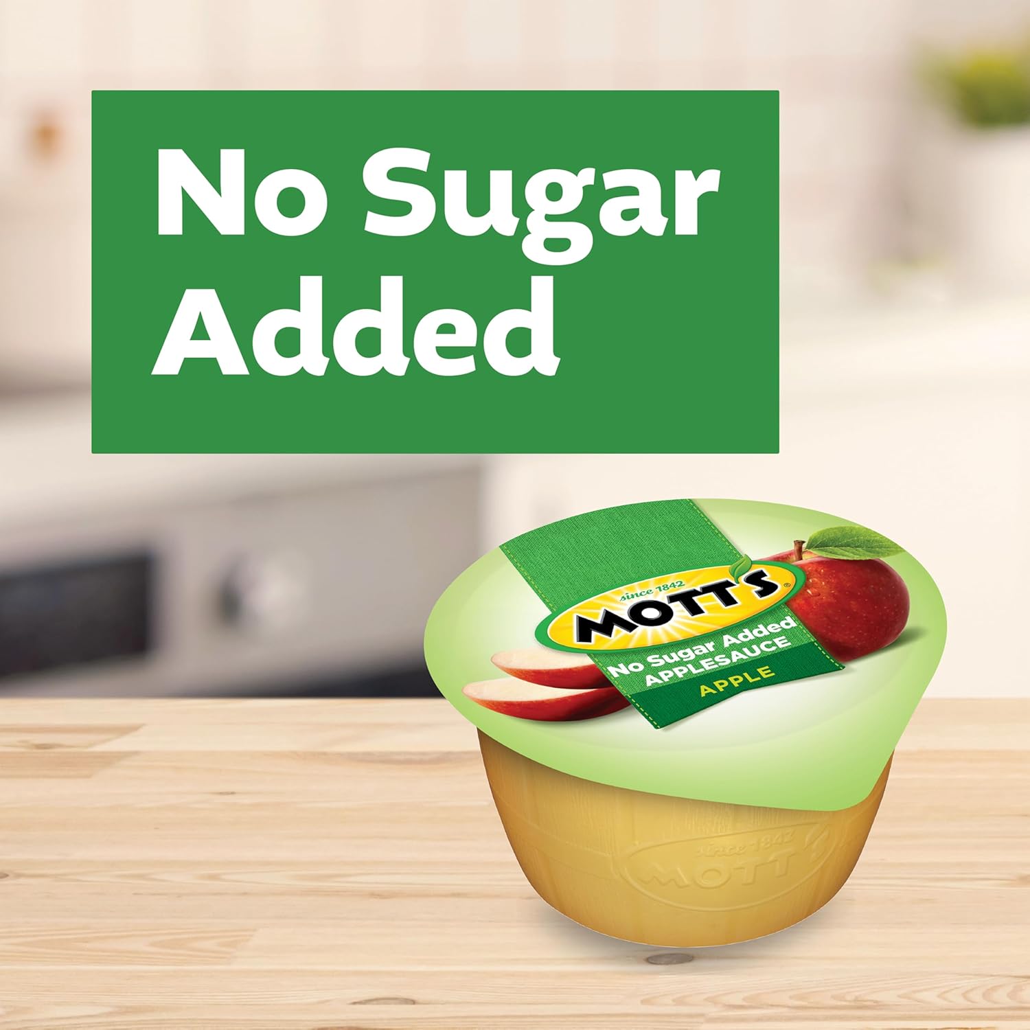 Mott's No Sugar Added Applesauce, 3.9 oz cups, 6 count