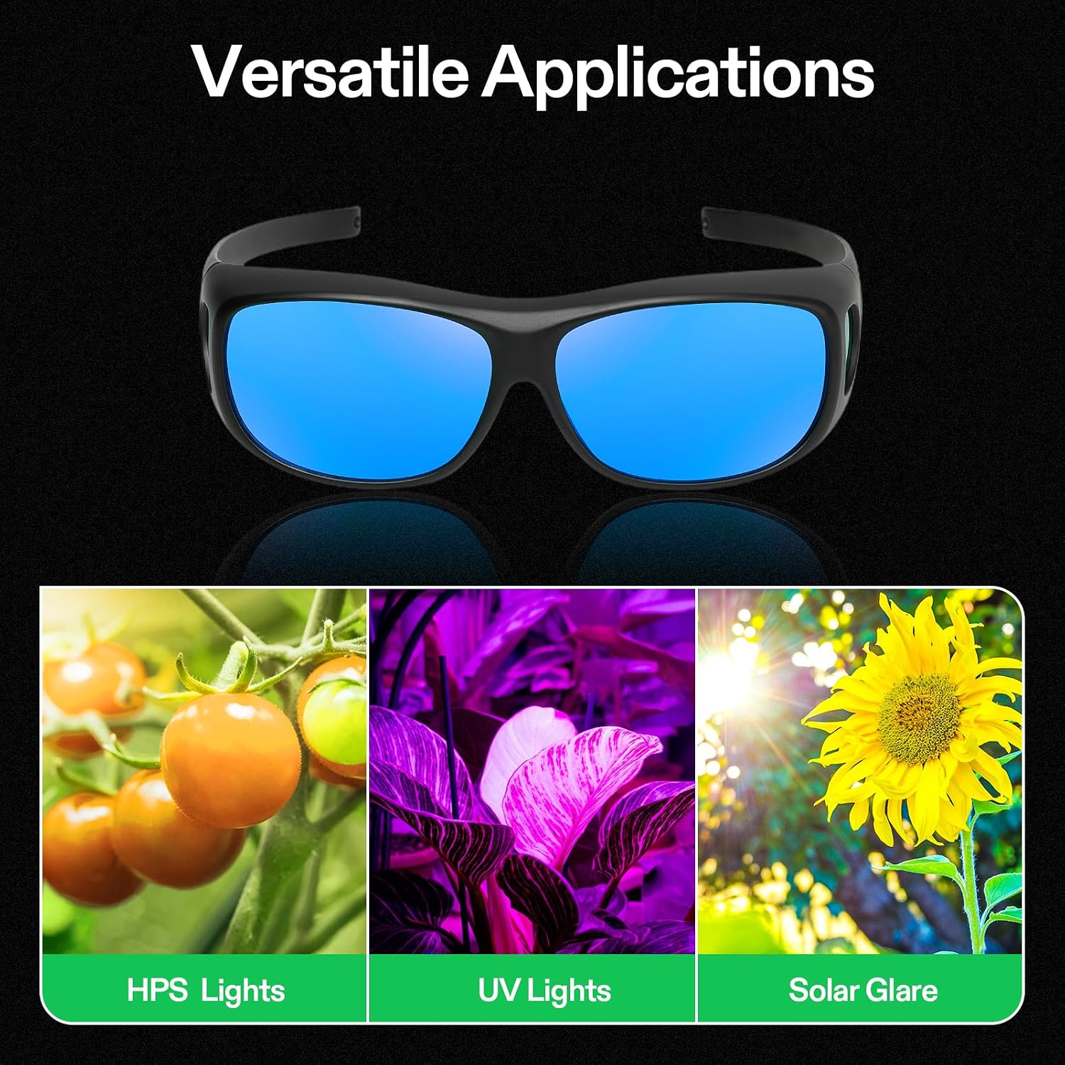 VIVOSUN Indoor Hydroponics LED Grow Room Glasses with Glasses Case