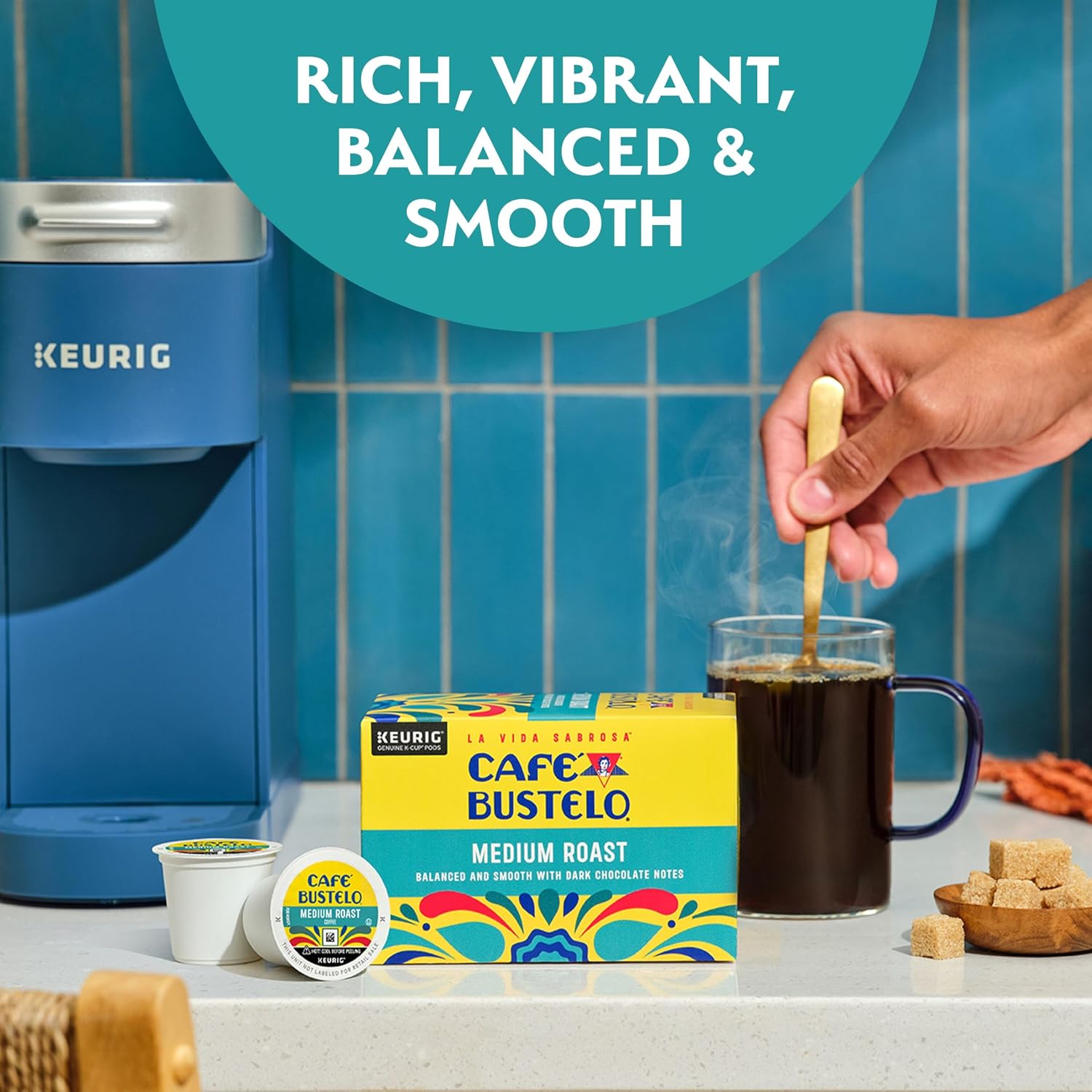 Café Bustelo Espresso Style Dark Roast, Single Serve Coffee Pods, 12 Count (Pack of 6)