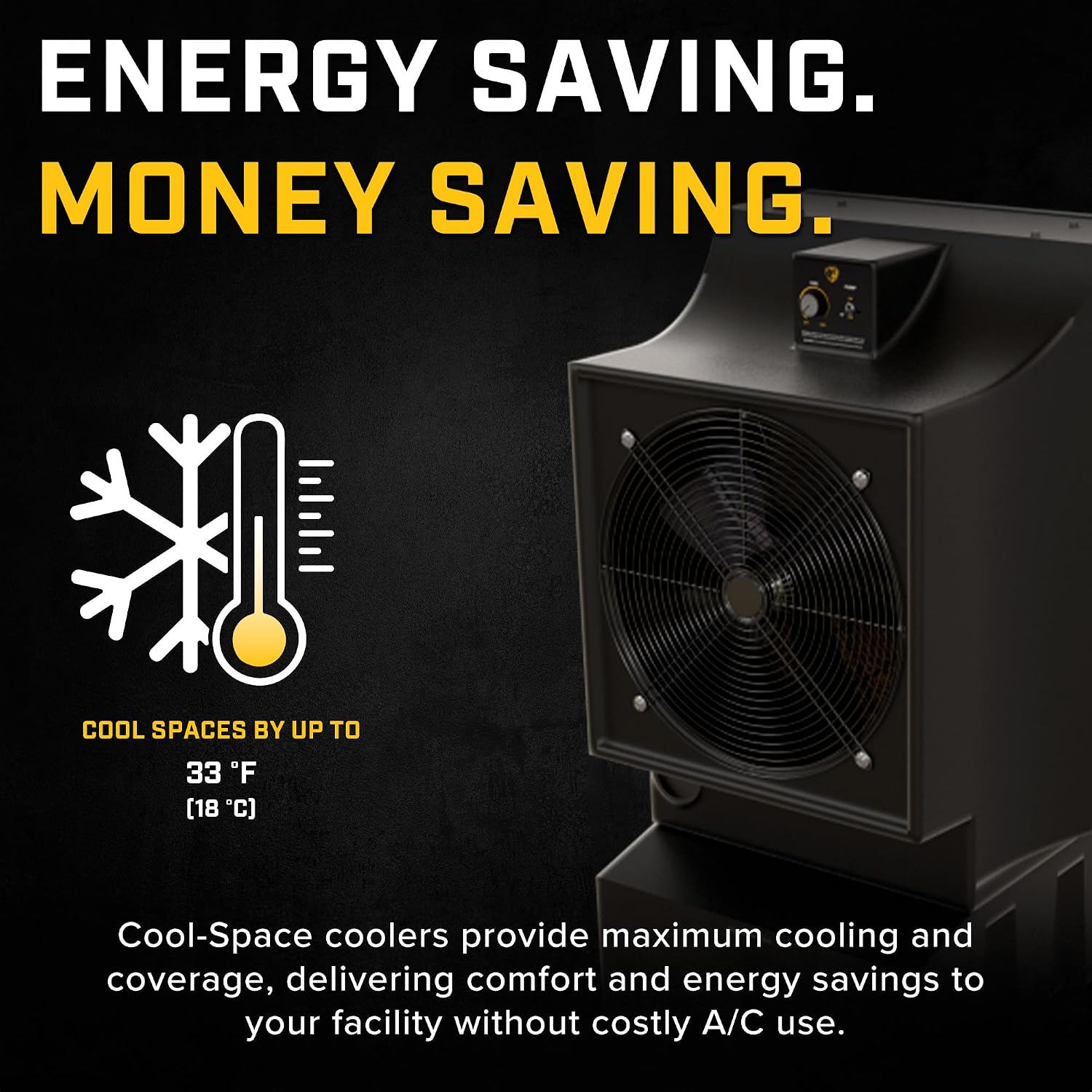 Big Ass Fans - Cool-Space 300 - Portable Evaporative Swamp Cooler, 18 Inch Diameter Fan, Indoor Outdoor Use, Continuous or Fillable 16 Gallon Capacity