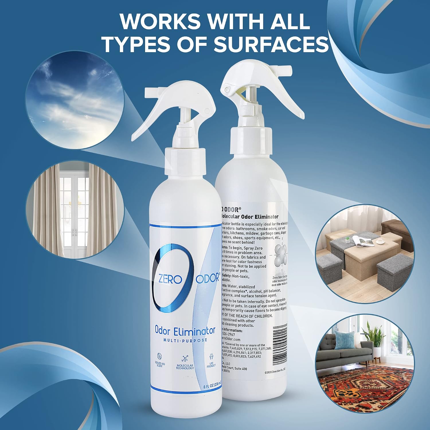 Zero Odor - Multi-Purpose Strong Odor Eliminator for Home, Office, Car, Bathroom, Hotel, Room Deodorizer, and Odor Neutralizer, 16oz